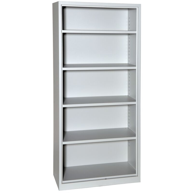 Edgy Büro-/Lagerregal freistehend, 2297/0 – 5 Böden – 83,0 × 44,0 × 193,0 cm – 50 kg/Boden – Grau – Stahl