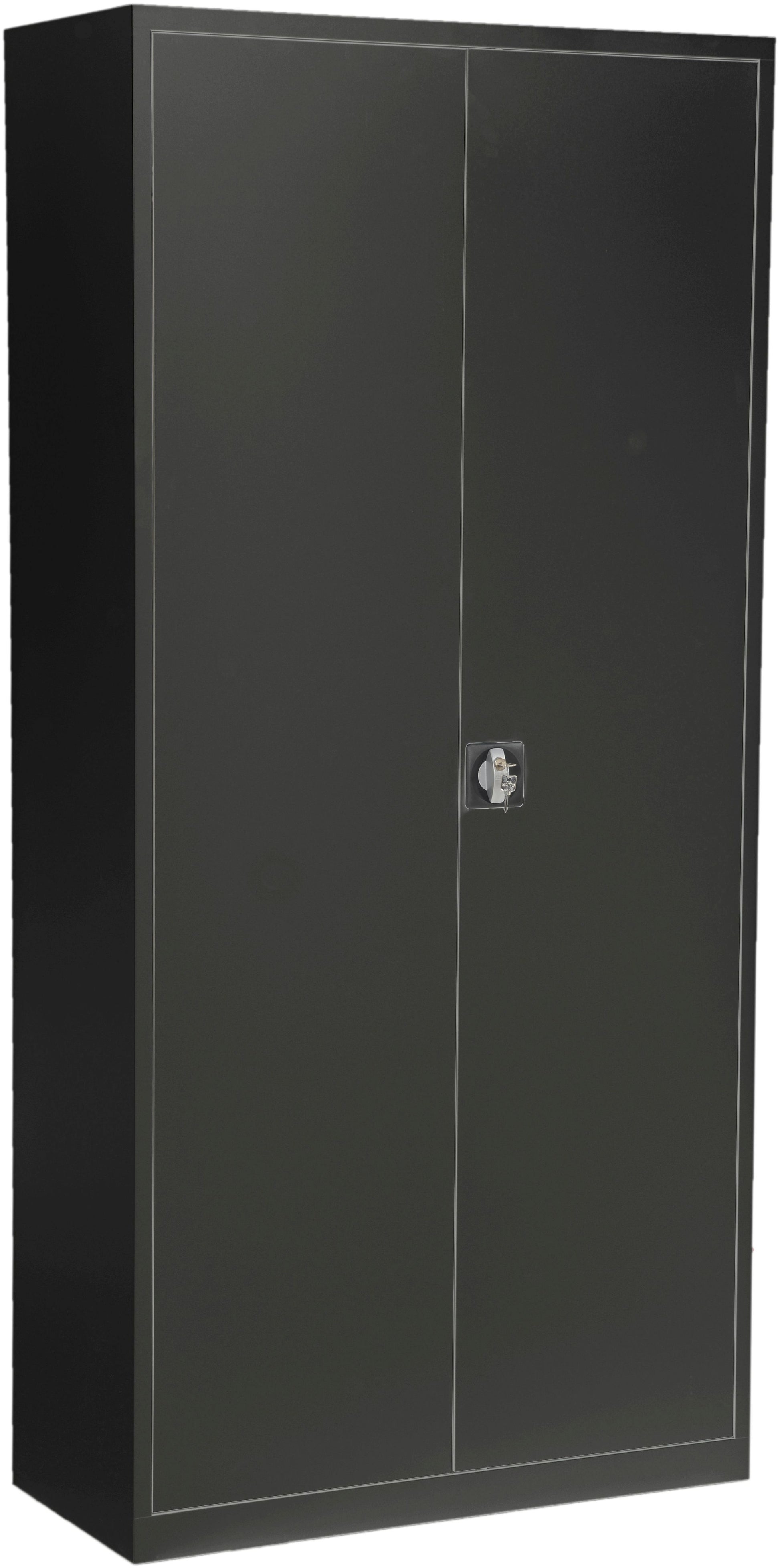 Edgy 2297/9005 5 OH – Aktenschrank, 4 Tablare, abschliessbar, 935 × 440 × 1'950 mm, schwarz, Stahl