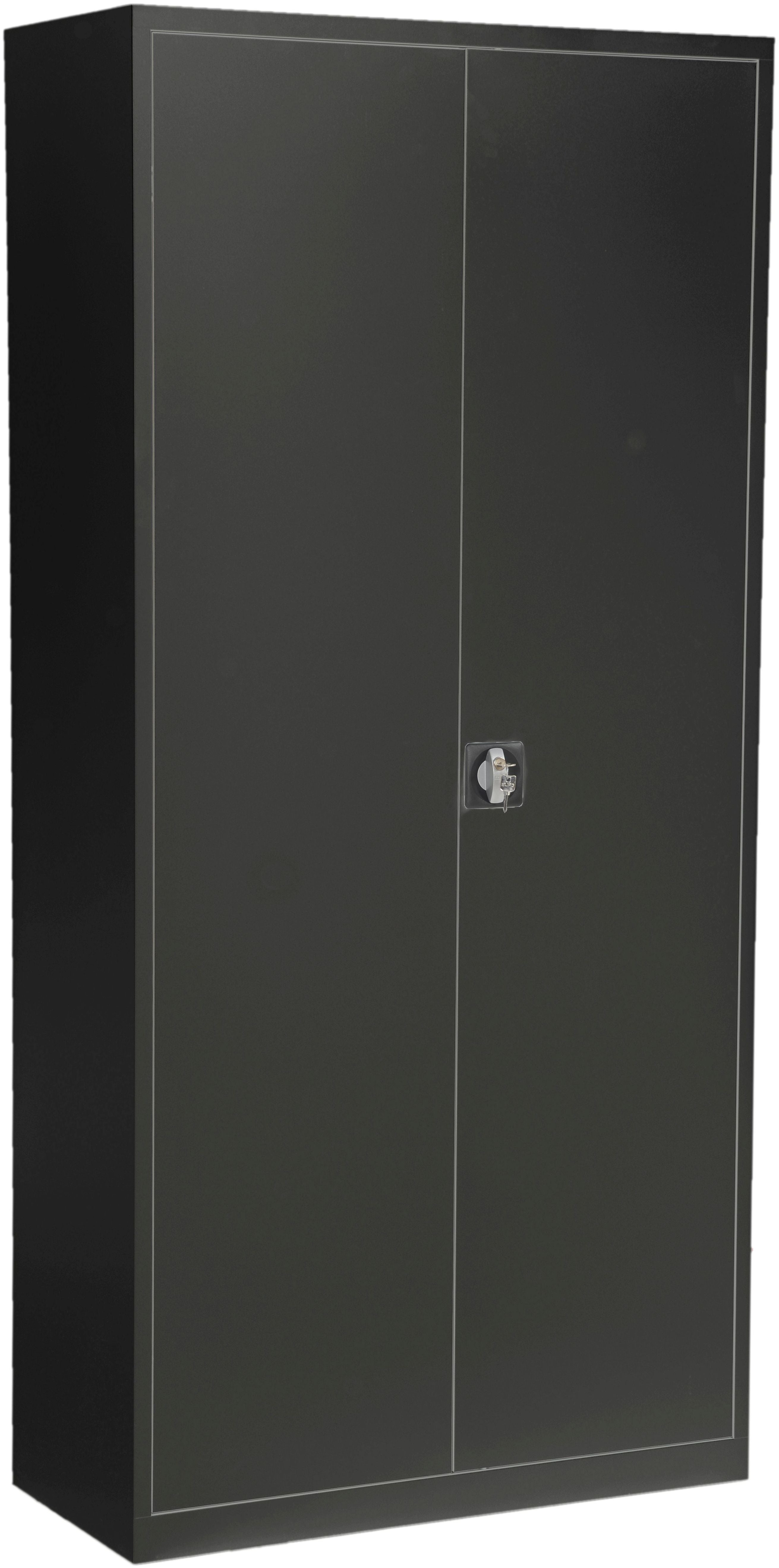 Edgy 2297/9005 5 OH – Aktenschrank, 4 Tablare, abschliessbar, 935 × 440 × 1'950 mm, schwarz, Stahl