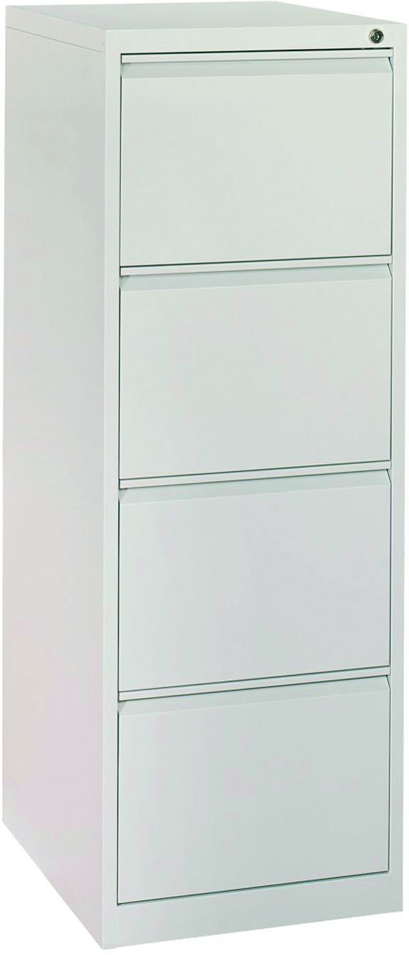 Edgy HR-Schrank 3404 – Aktenschrank, 4 Schubladen, abschliessbar, Stahl, 850 × 500 × 1'320 mm, lichtgrau