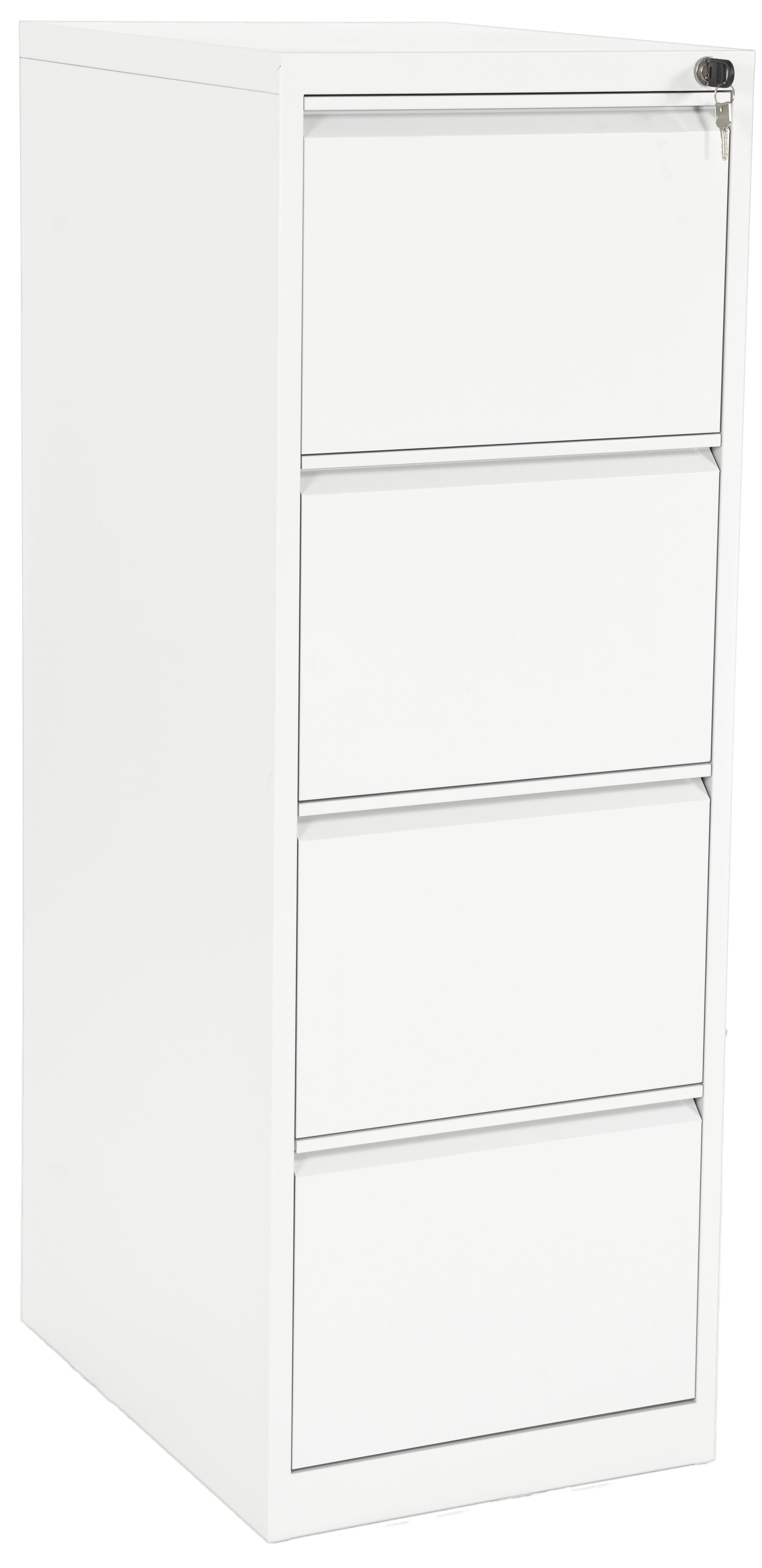 Edgy Hängeregistraturschrank, 4 Schubladen, abschliessbar, Stahl, 640 × 1'320 × 490 mm, Weiss