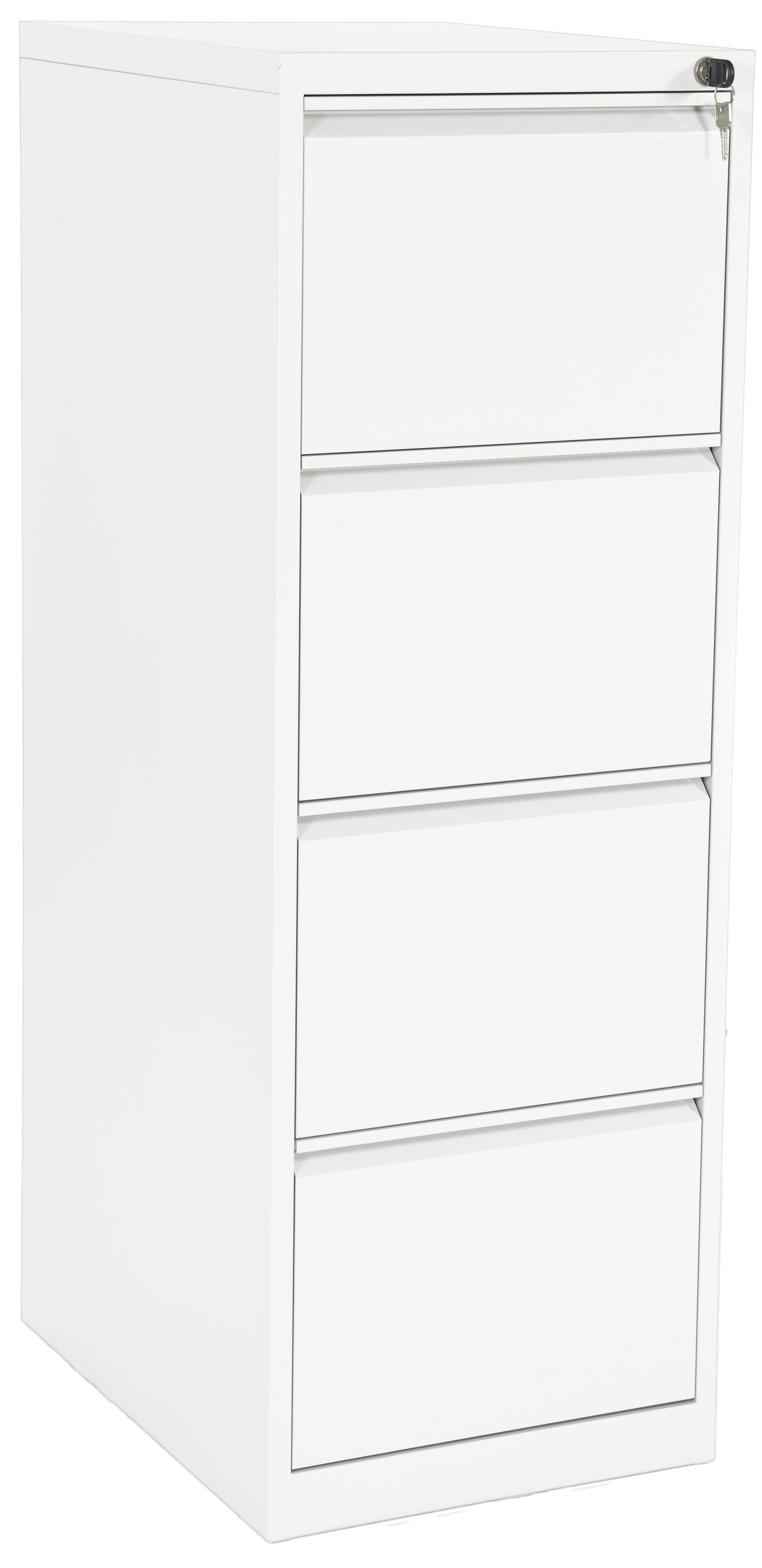Edgy Hängeregistraturschrank, 4 Schubladen, abschliessbar, Stahl, 640 × 1'320 × 490 mm, Weiss