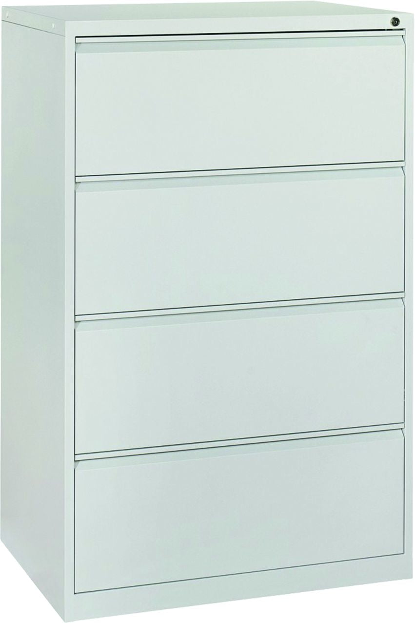 Edgy Hängeregistraturschrank, 4 Schubladen, abschliessbar, lichtgrau, Stahl