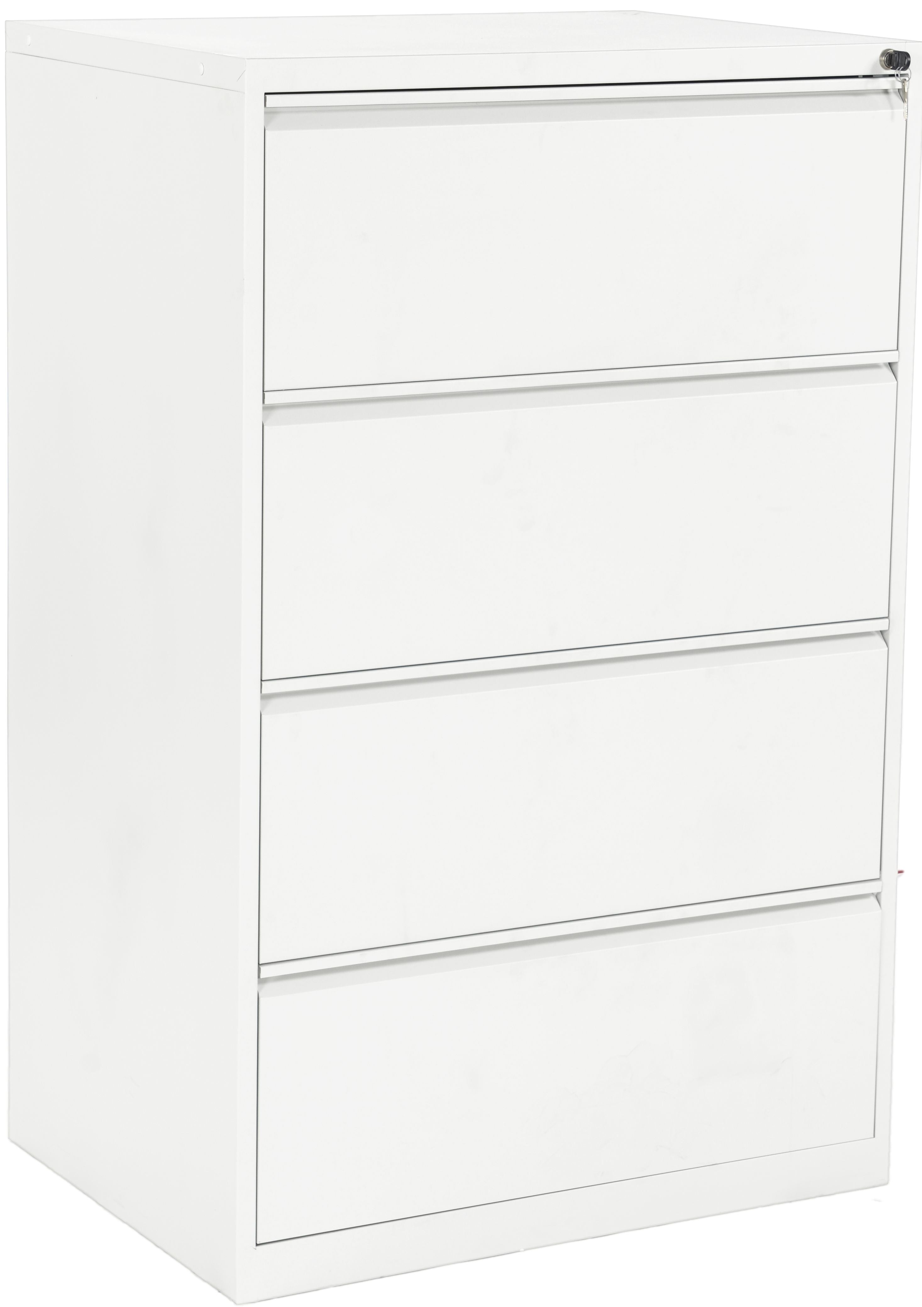 Edgy HR-Schrank 3424/9003 – Aktenschrank, 4 Schubladen, abschliessbar, Stahl, Weiss