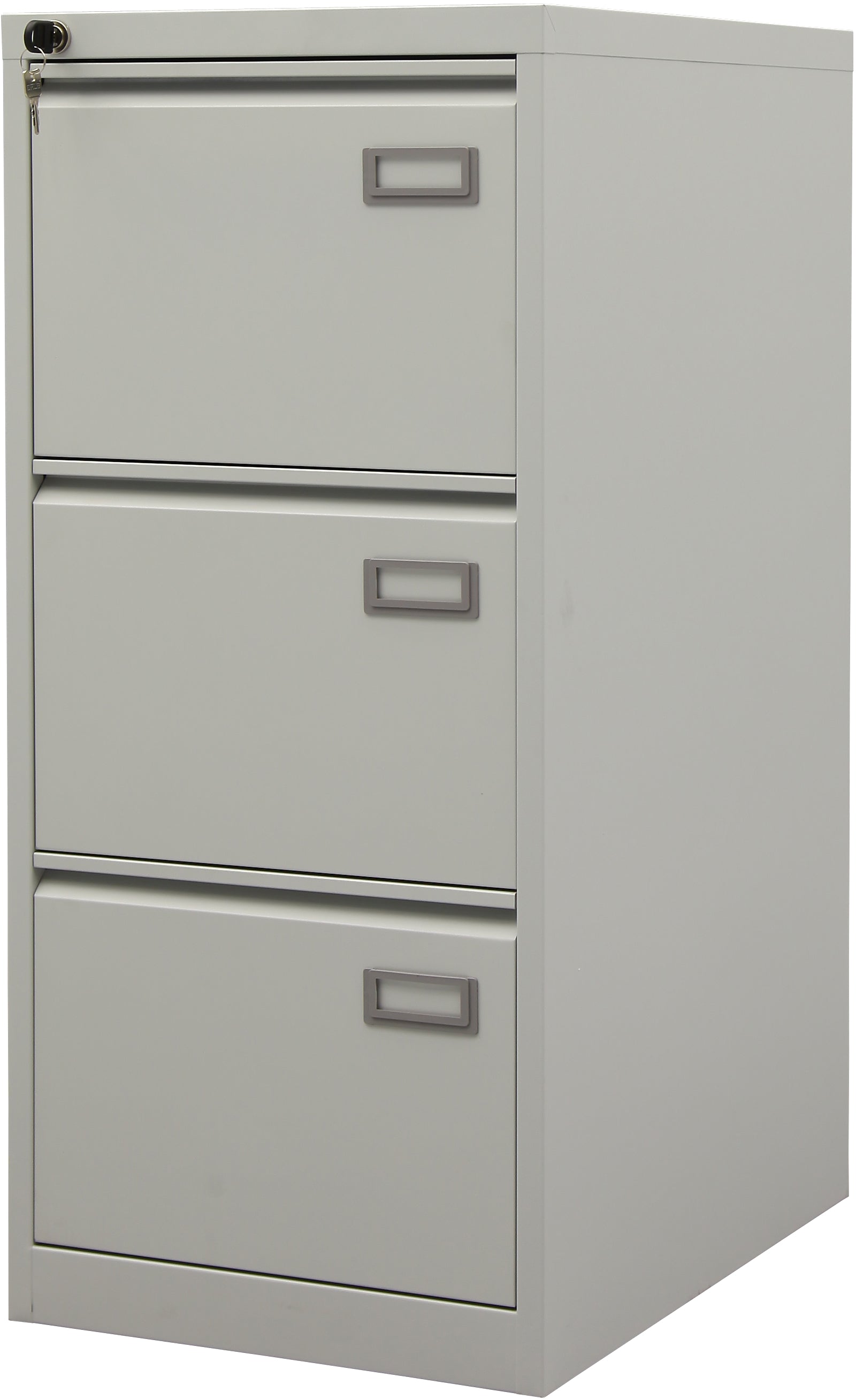 Edgy HR-Schrank 3443/0101 – Aktenschrank, 3 Schubladen, abschliessbar, Stahl, 620 × 1'020 × 465 mm, Lichtgrau