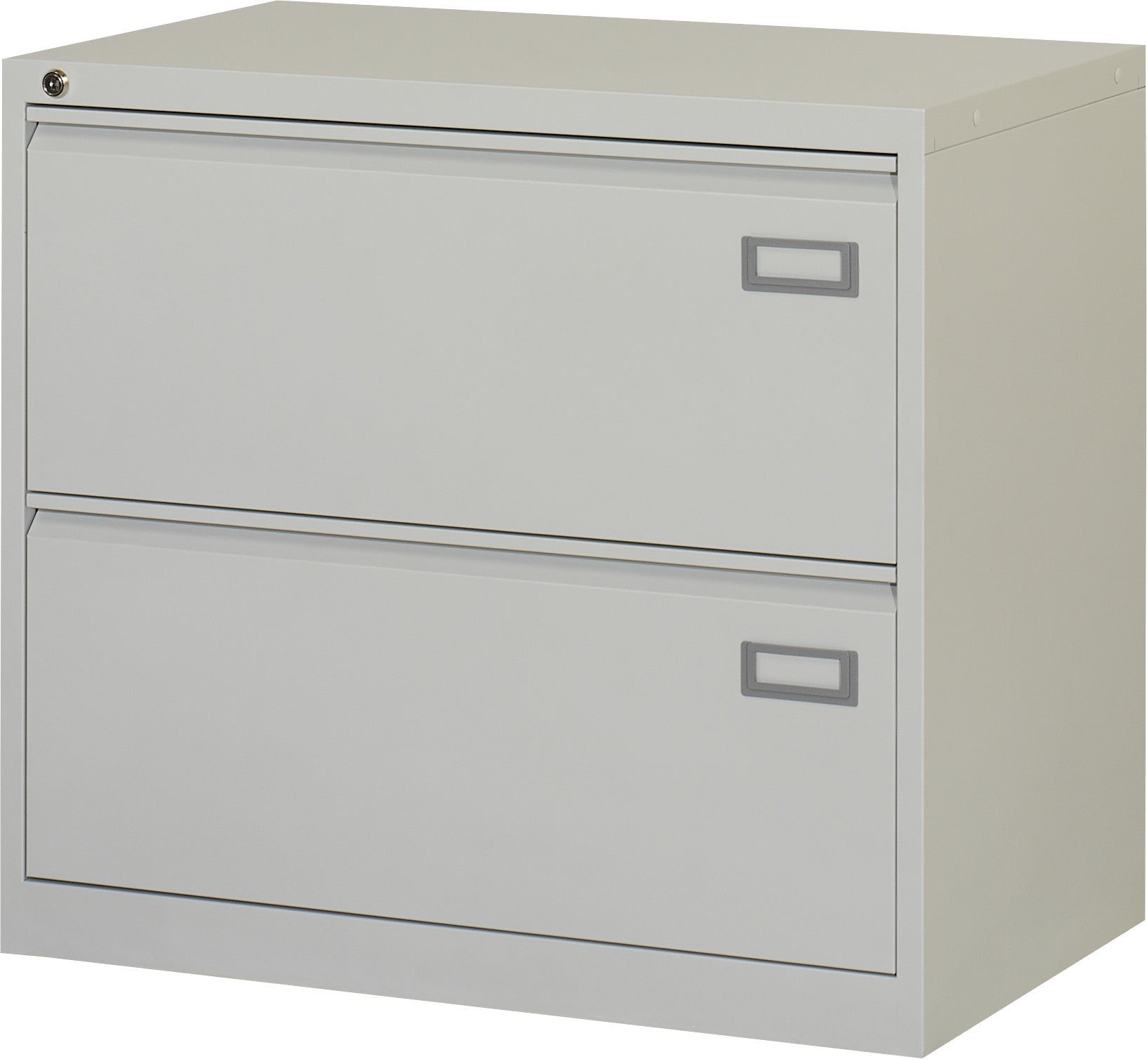 Edgy 3482/0101 – Hängeregistraturschrank, 2 Schubladen, abschliessbar, Stahl, 710 × 810 × 510 mm, lichtgrau