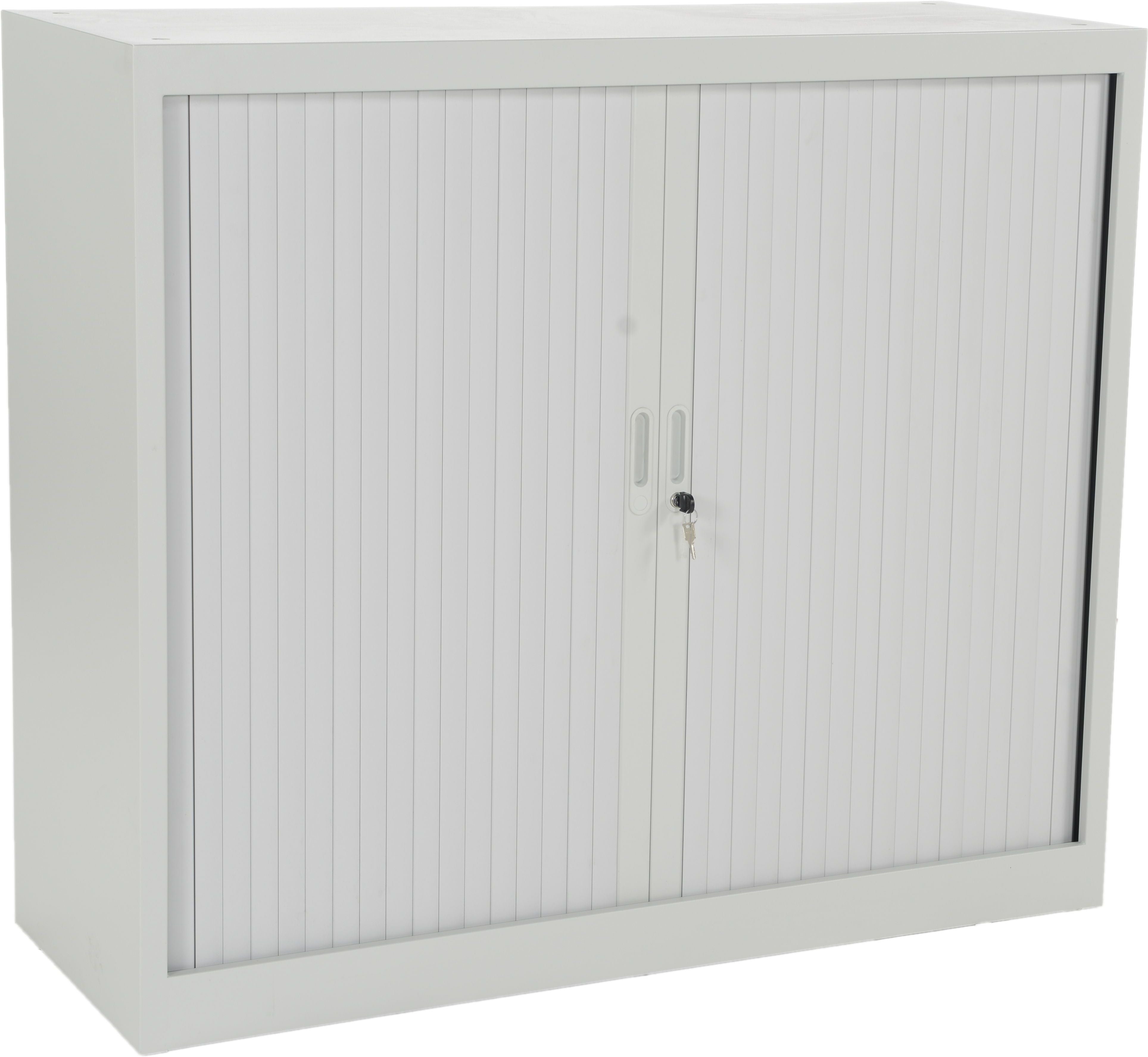 Edgy RS03/7035 – Rollladenschrank, abschliessbar, Stahl, 1060 × 1210 × 480 mm, lichtgrau