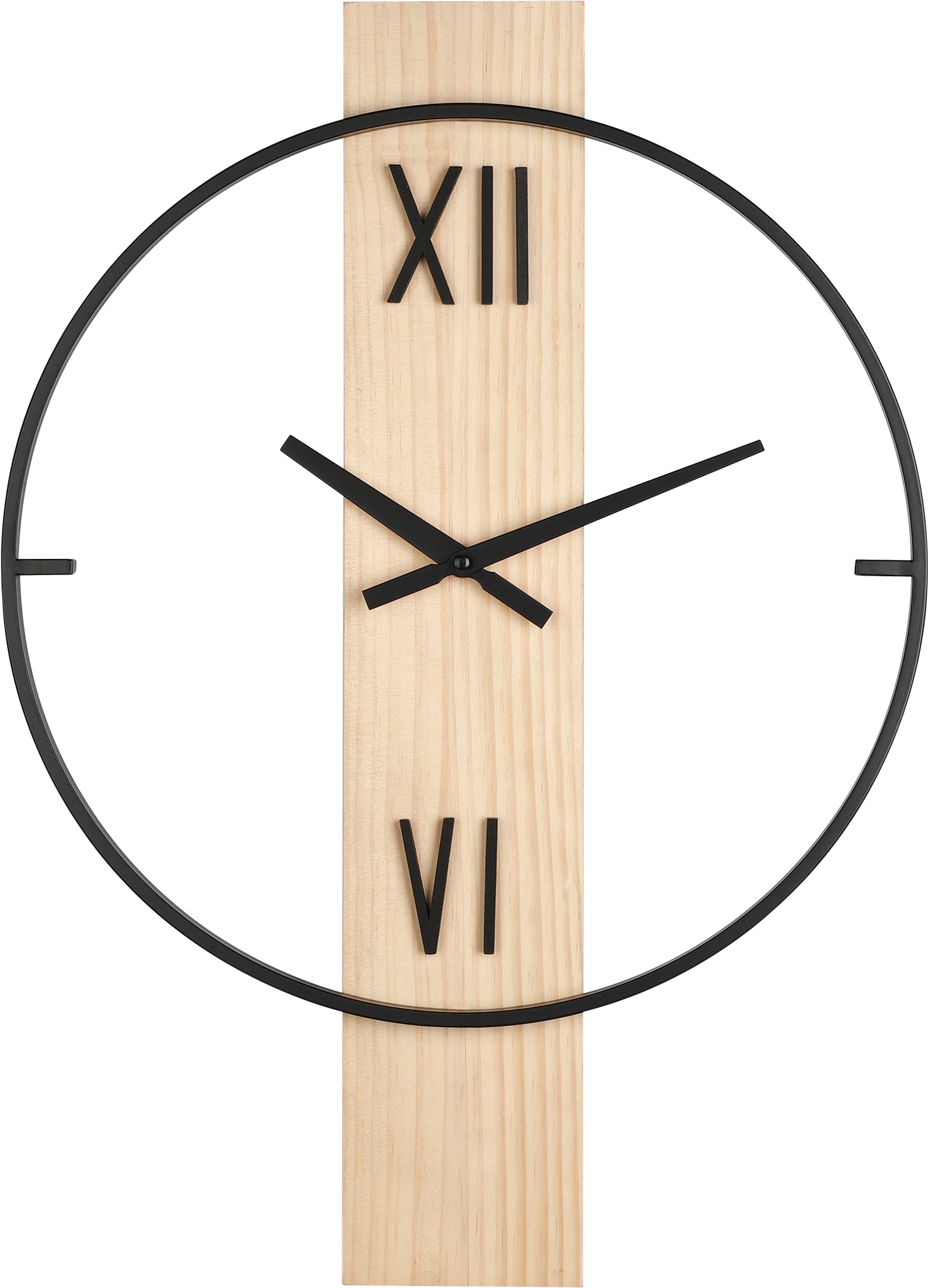 Eglo Yamatsuri Wanduhr – Analog, 42,5 × 57,5 × 7,5 cm, braun/schwarz, Holz & Stahl