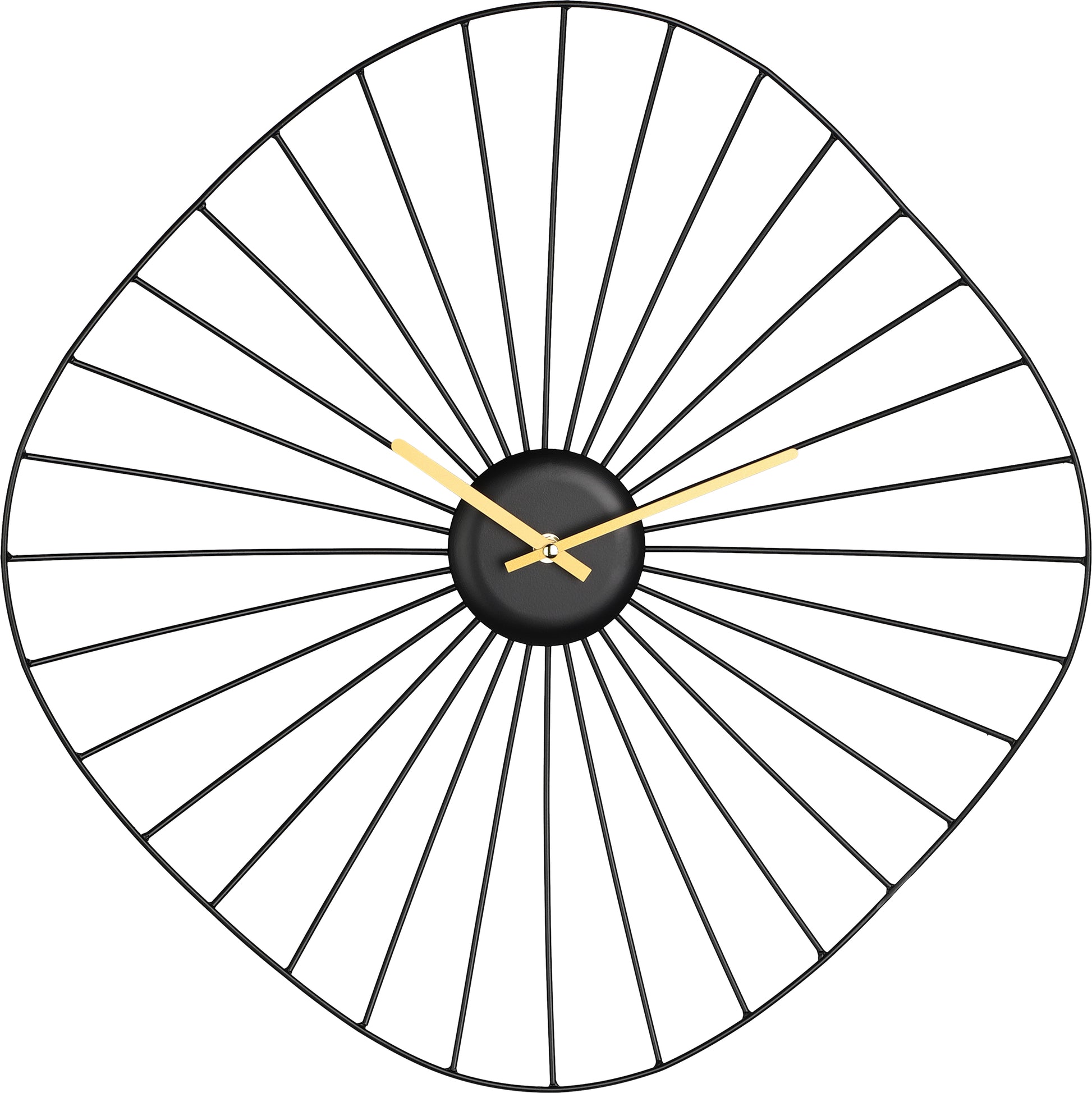 Eglo Matsumoto Wanduhr – Analog, 48 × 49 × 6 cm, schwarz/gold, Stahl