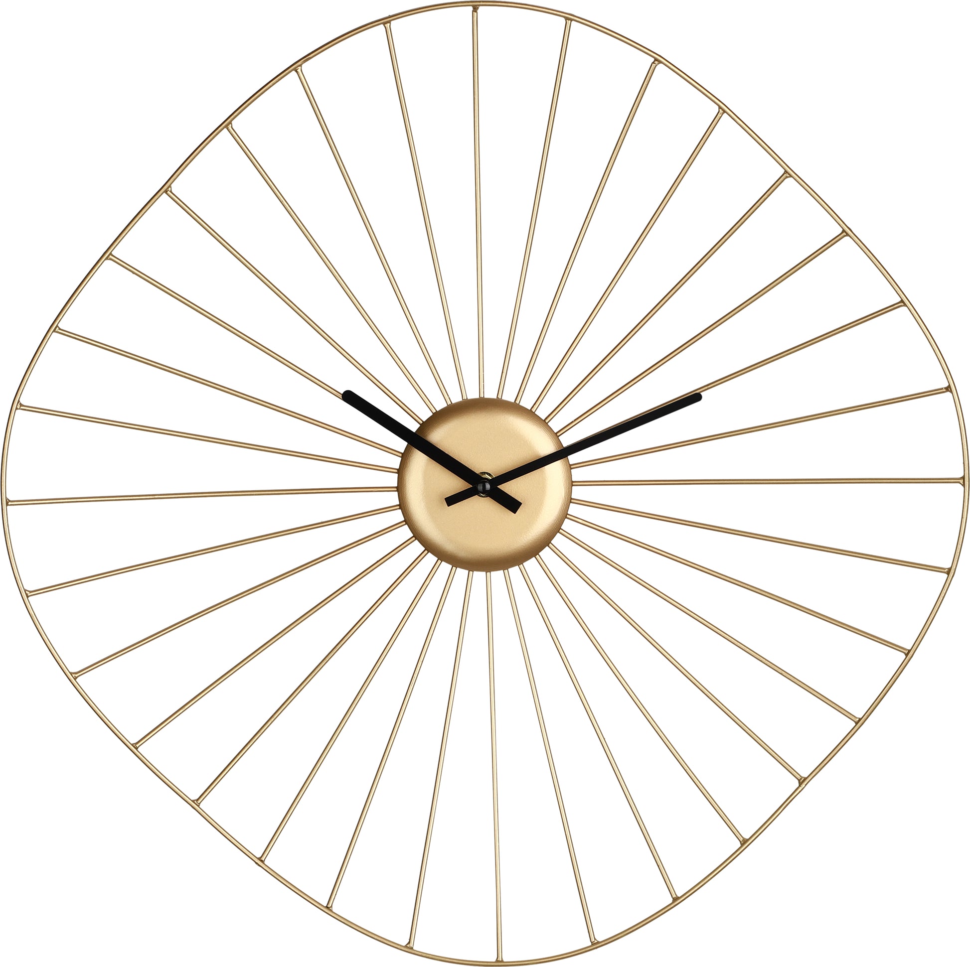 Eglo Matsumoto Wanduhr – Analog, 48 × 48 × 6 cm, gold/schwarz, Metall