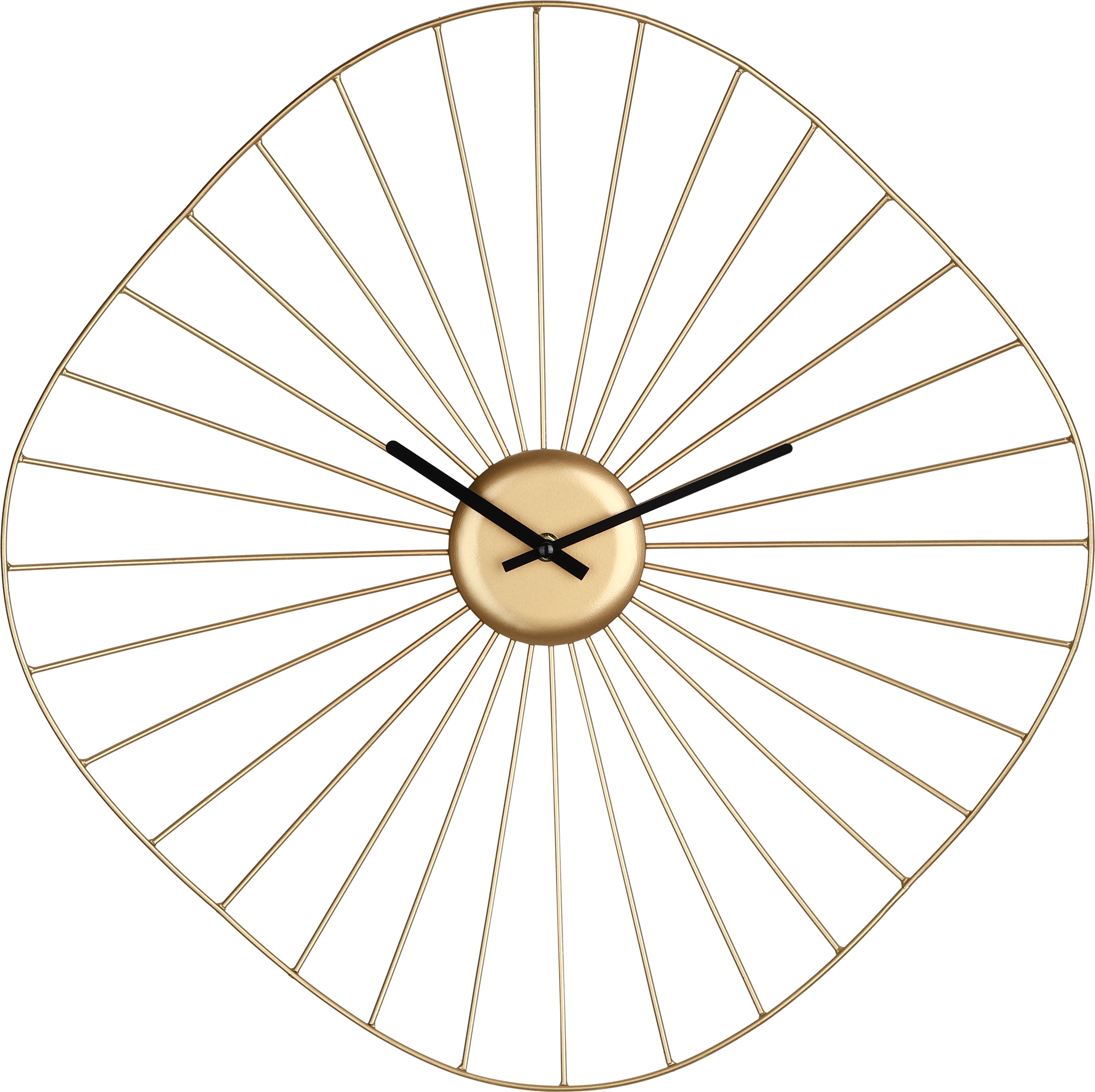 Eglo Matsumoto Wanduhr – Analog, 48 × 48 × 6 cm, gold/schwarz, Metall