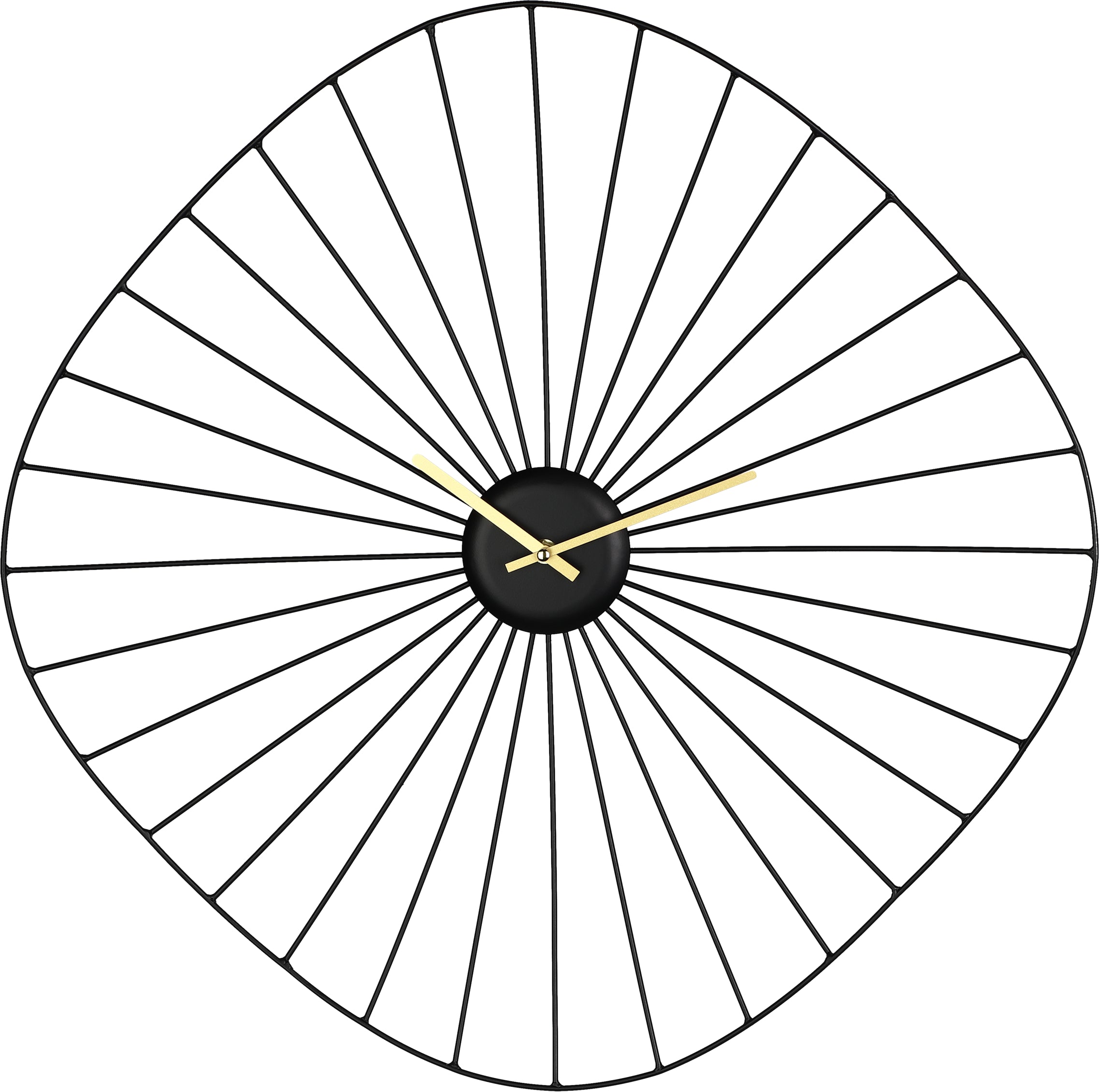 Eglo Matsumoto Wanduhr – Analog, Ø 57,0 cm, Schwarz/Gold, Stahl
