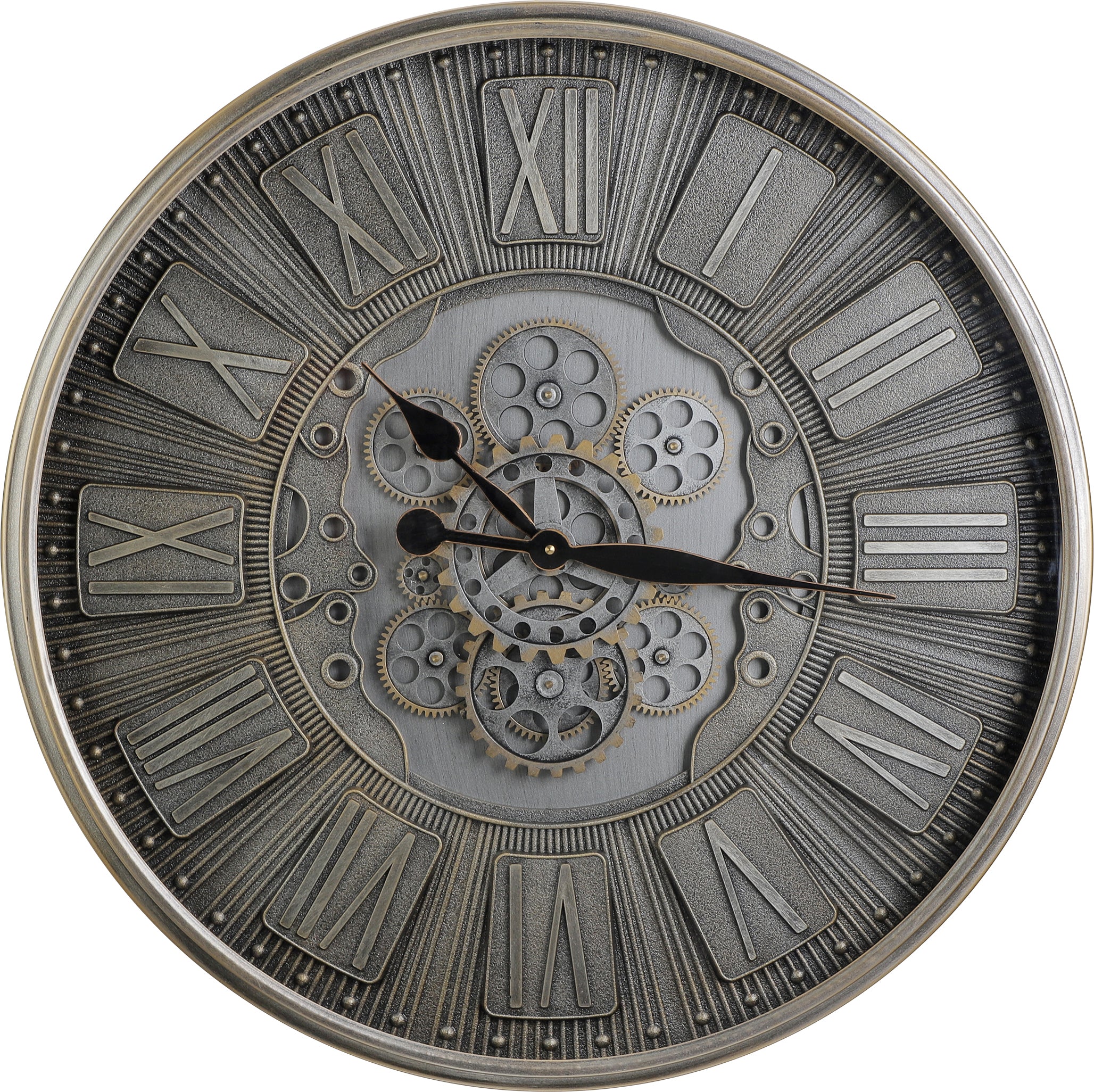Eglo Kenema Wanduhr – Analog, Ø 74,5 cm, Silber, Metall