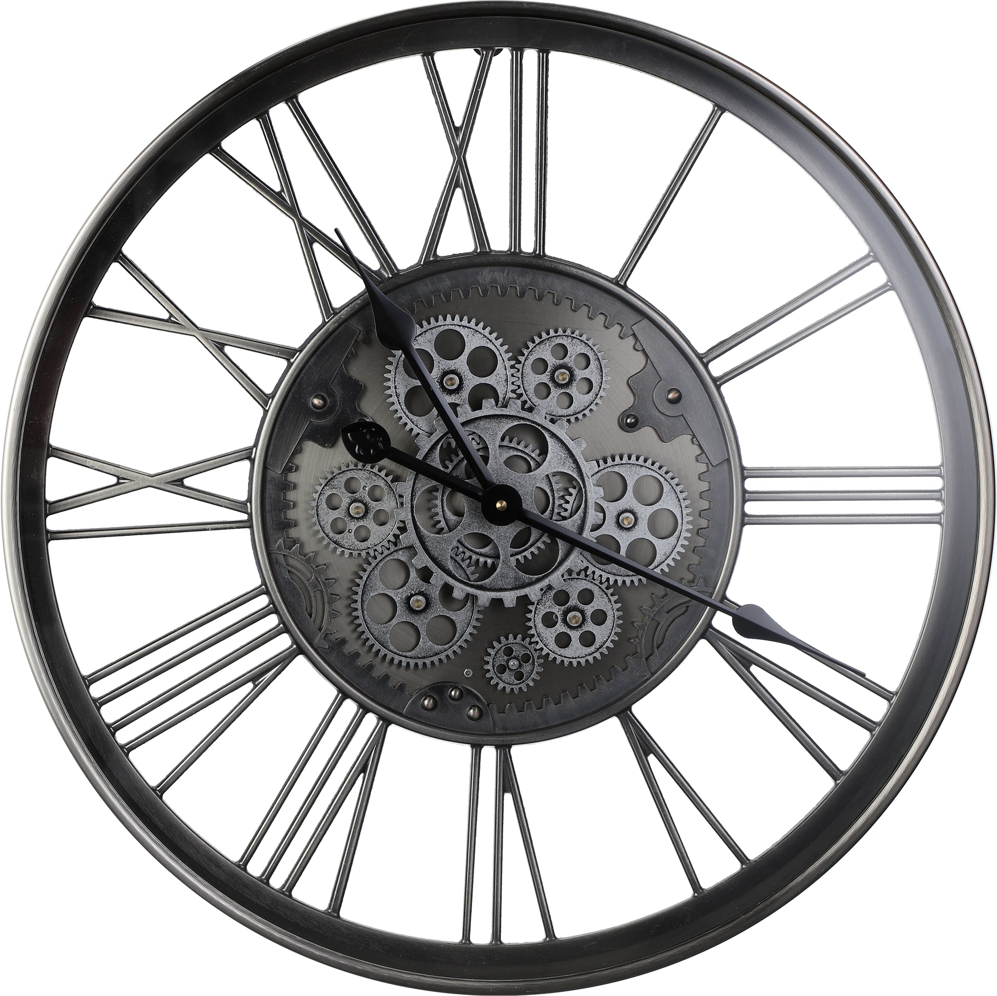 Eglo Kenema Wanduhr – Analog, Ø 60,0 cm, Silber, Metall