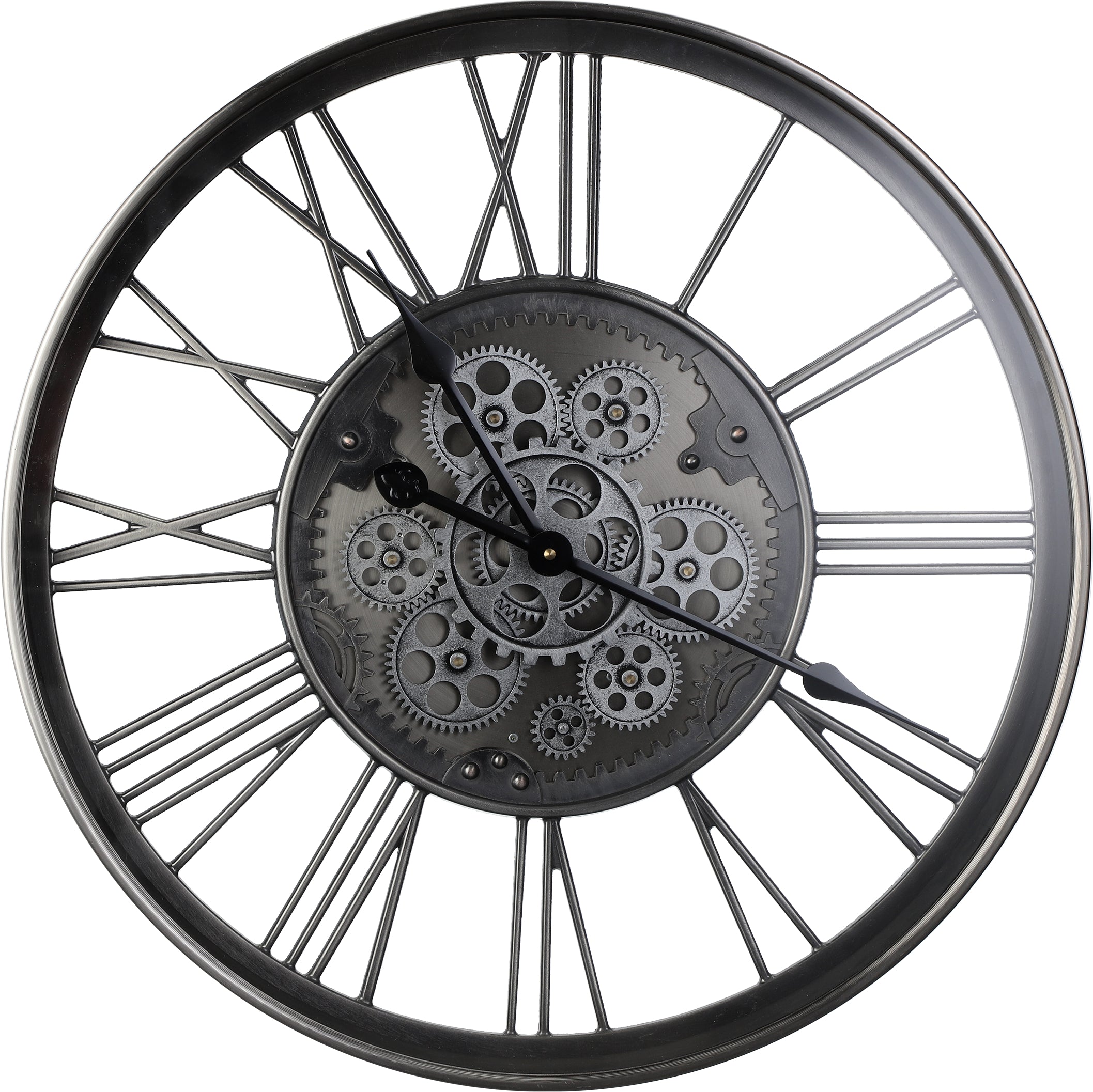 Eglo Kenema Wanduhr – Analog, Ø 60,0 cm, Silber, Metall