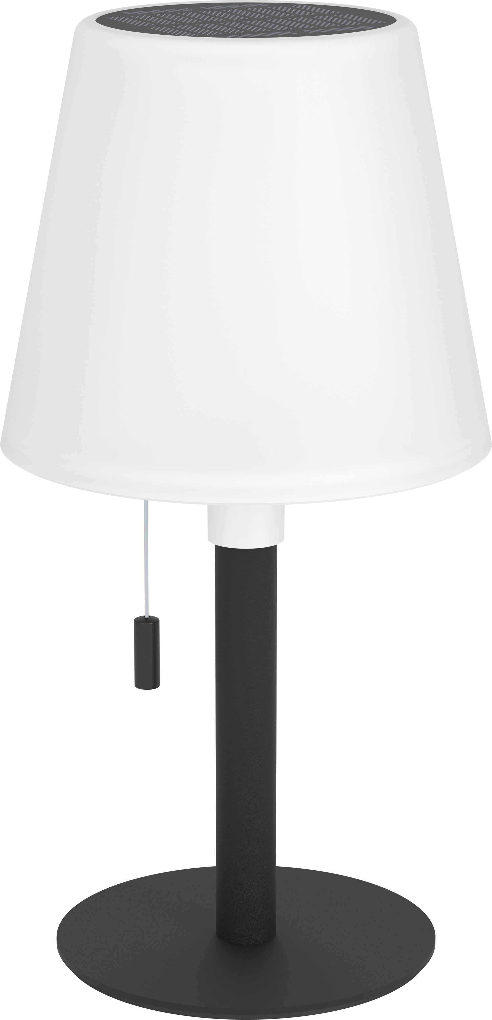 Eglo Solar-Tischleuchte Montapalma 75889 – 18 cm – RGBW – IP54 – Akku & Solar – USB-C, Zugschalter – Schwarz