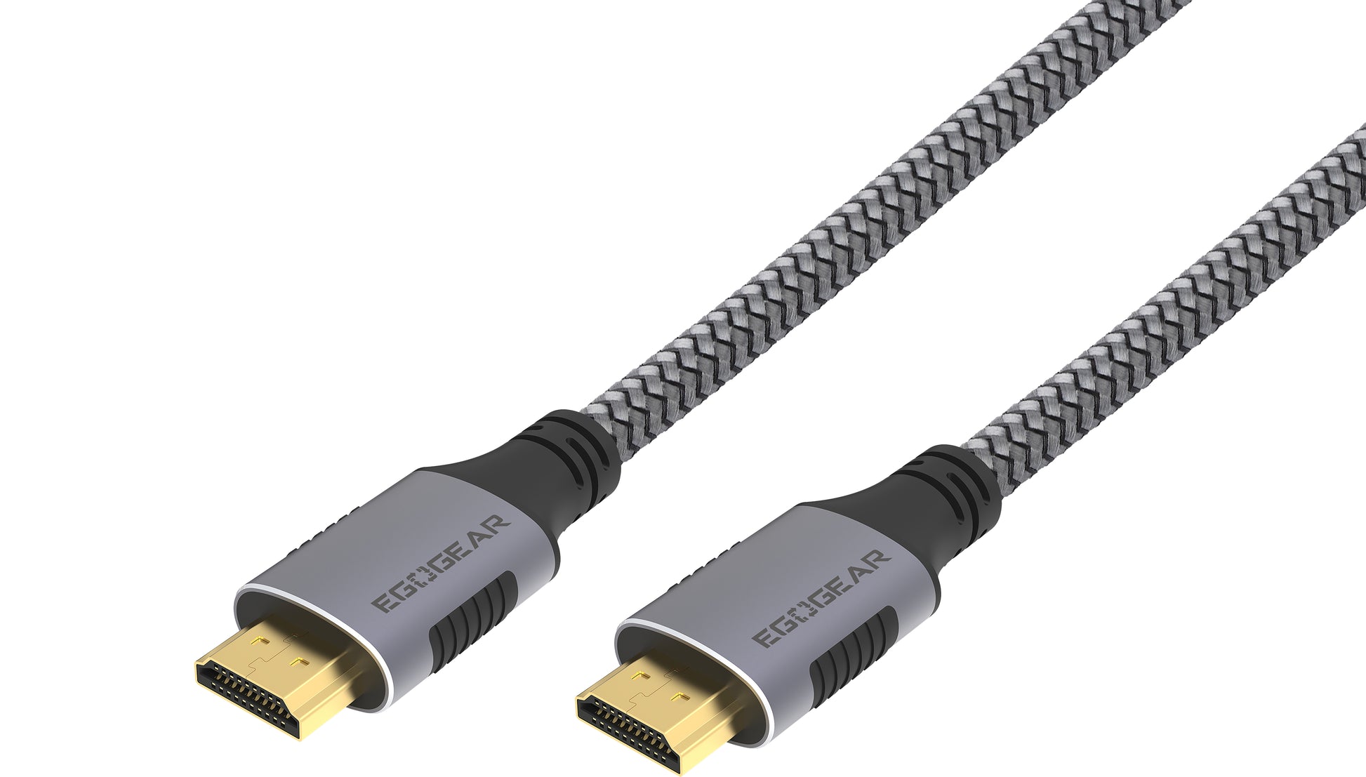 EgoGear HDMI Kabel HDMI 2.1 8K 60 Hz – 2 m – geflochten – Grau