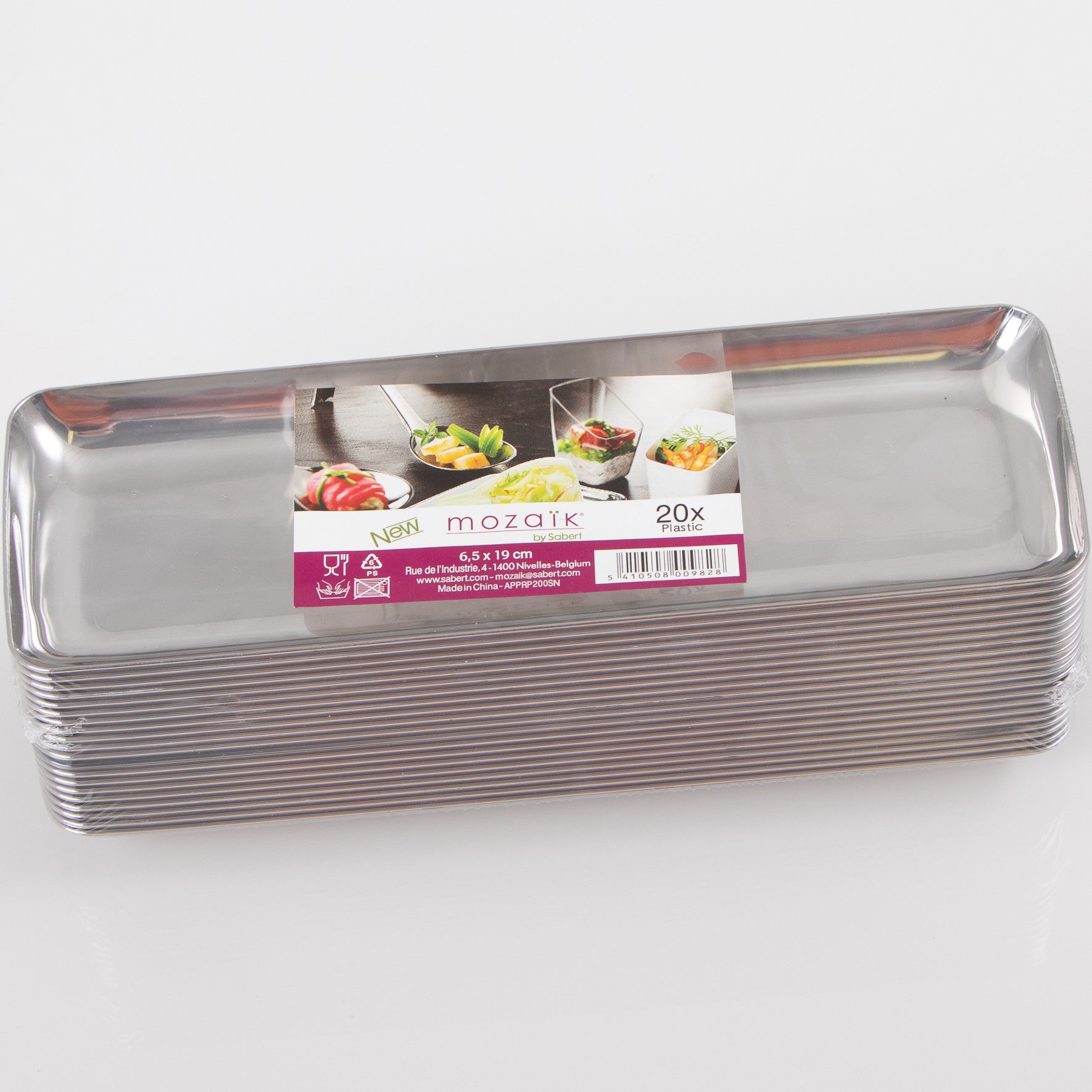 Elco Servierplatte, rechteckig – 19,3 × 6,6 cm – Silber