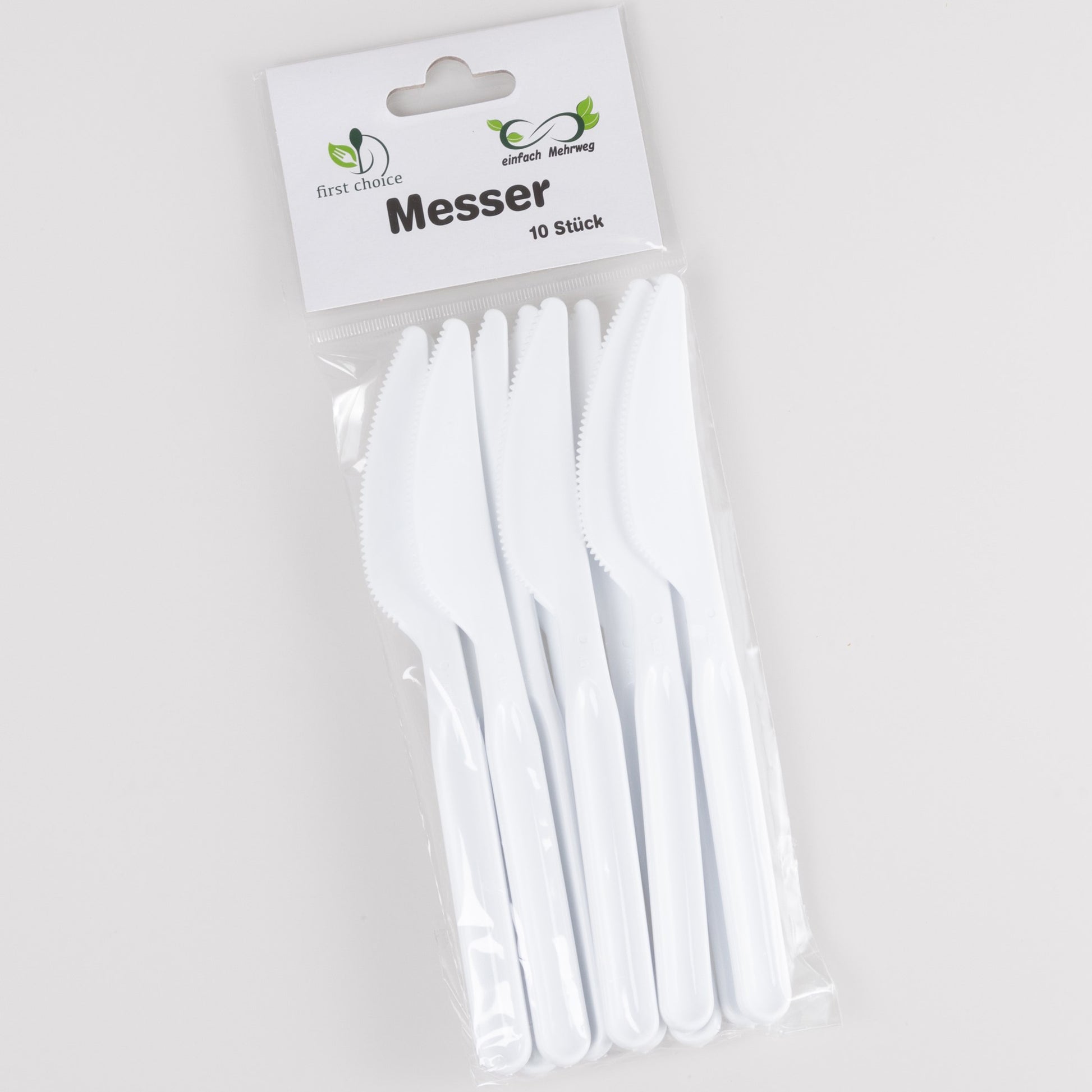 Elco Mehrwegmesser – 10 Stk., 26,0 cm, Kunststoff, Weiss, spülmaschinenfest