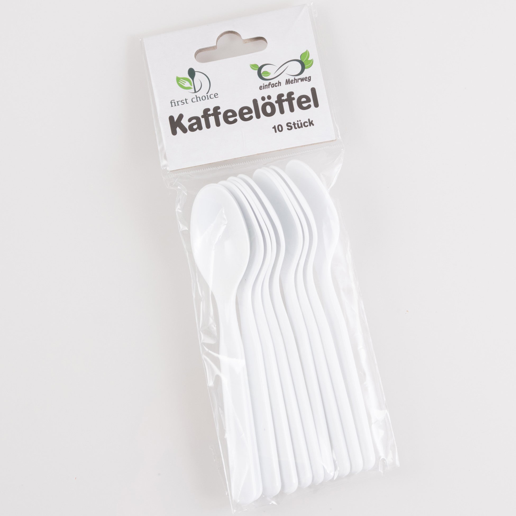 Elco Kaffeelöffel – 10 Stk., 21,0 cm, Kunststoff, Weiss, Mehrweg, spülmaschinenfest