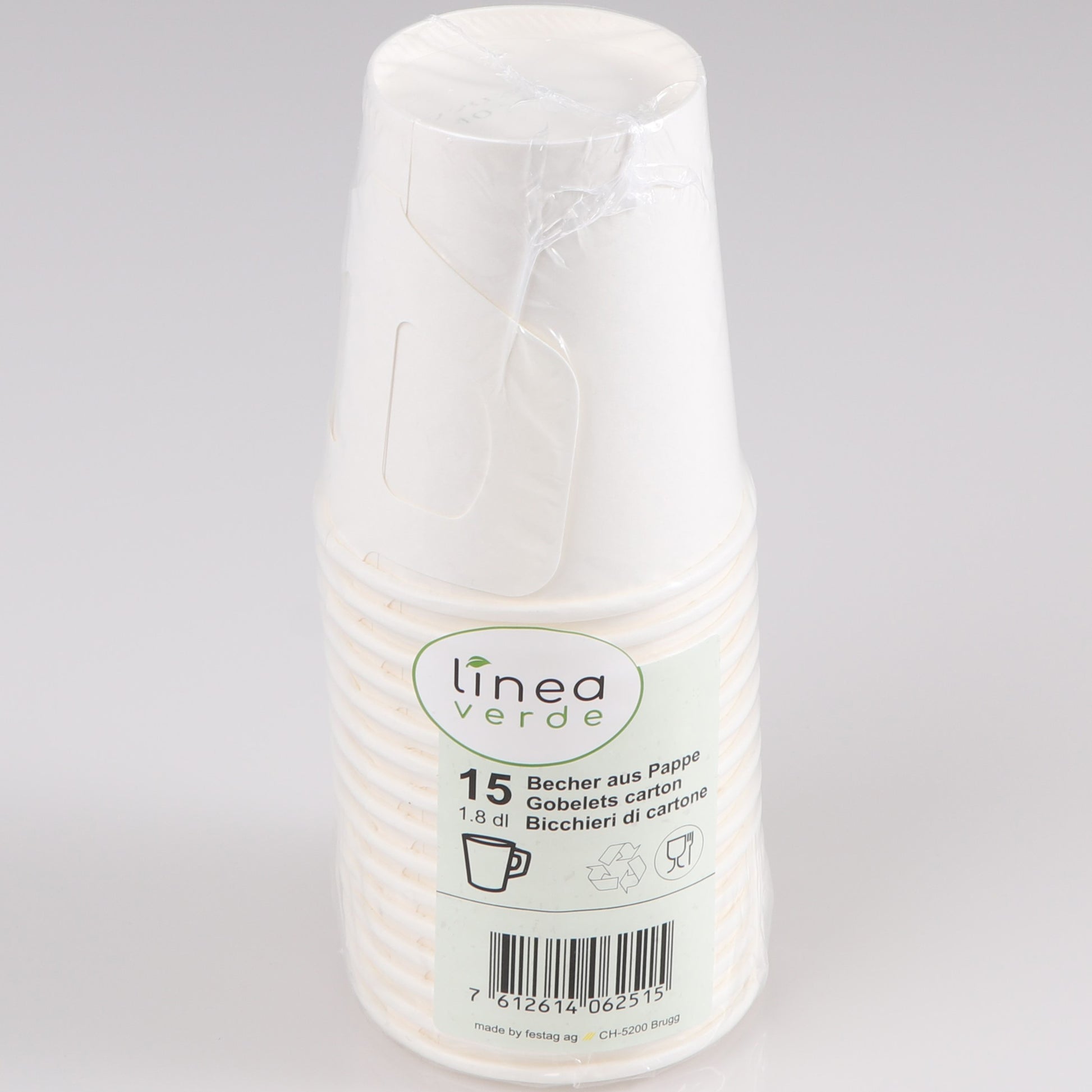 Elco Pappbecher, Papier/Karton, mit Henkel – 1,8 dl, weiss