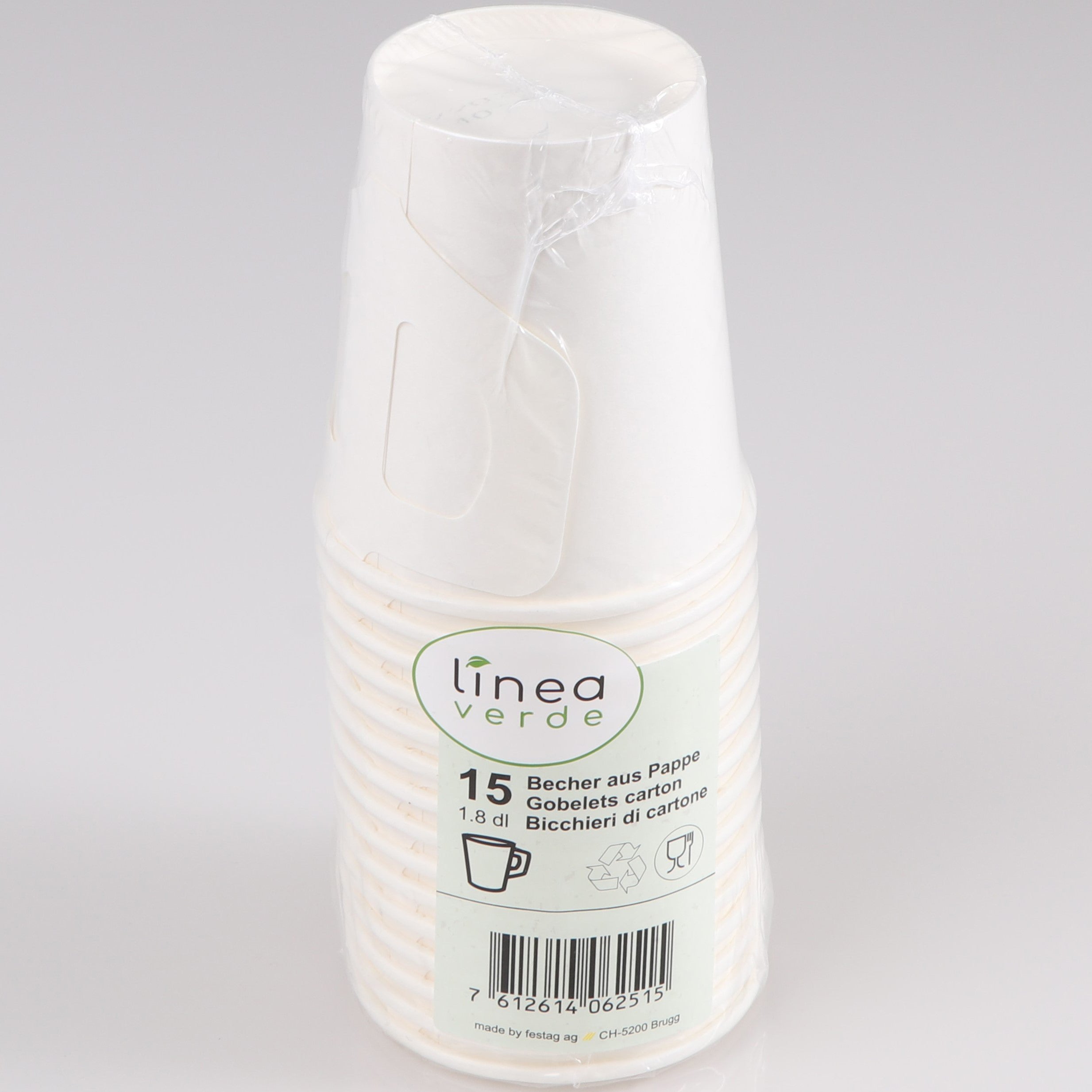 Elco Pappbecher, Papier/Karton, mit Henkel – 1,8 dl, weiss