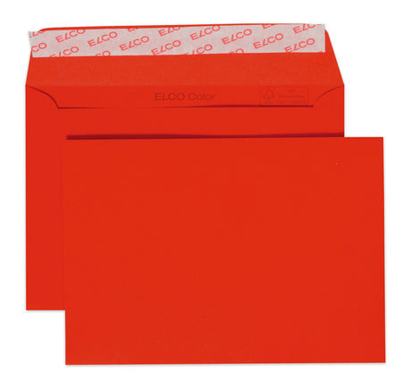 Elco Couvert 184 × 126 mm, ohne Fenster, Haftklebung, rot, 100 g/m² – 250 Stk.