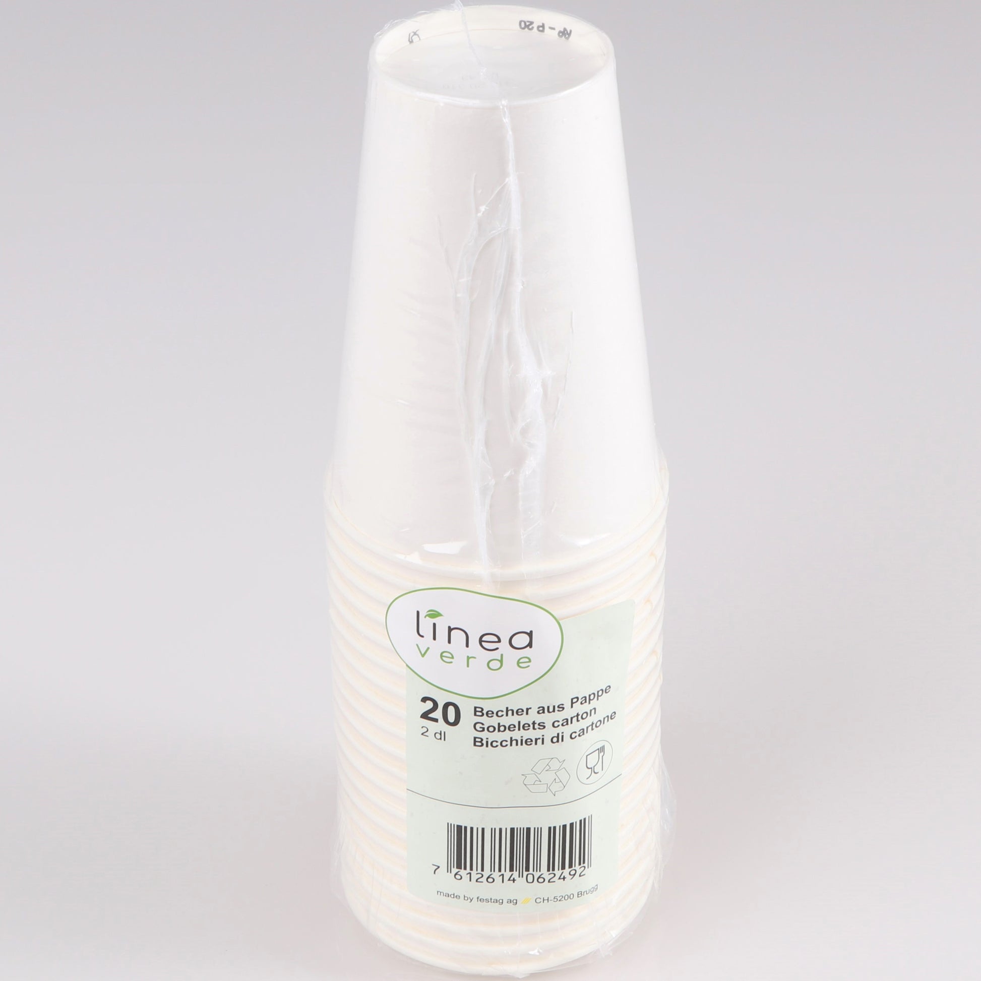 Elco Trinkbecher, Papier/Karton – 2 dl, Weiss – 20 Stk.