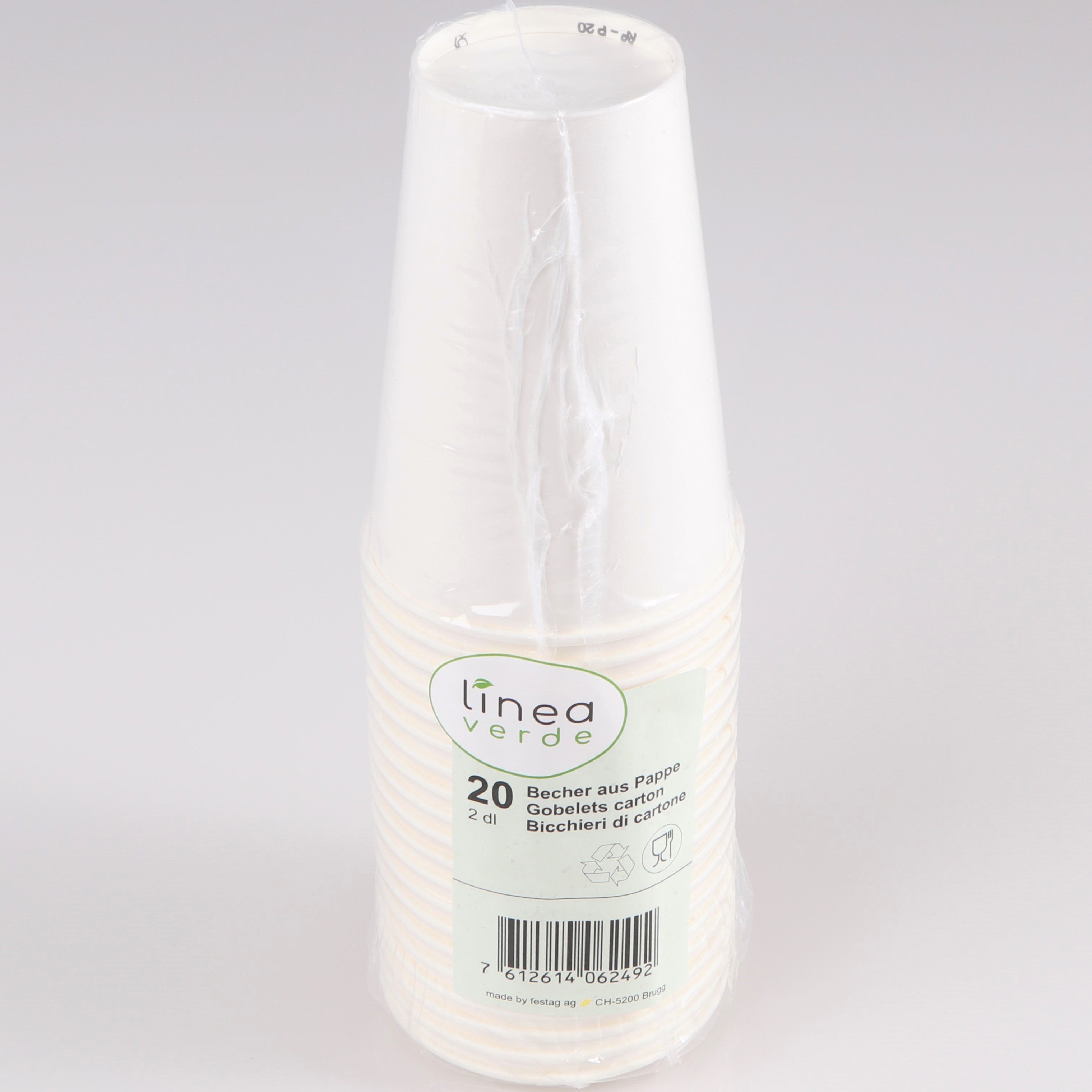 Elco Trinkbecher, Papier/Karton – 2 dl, Weiss – 20 Stk.