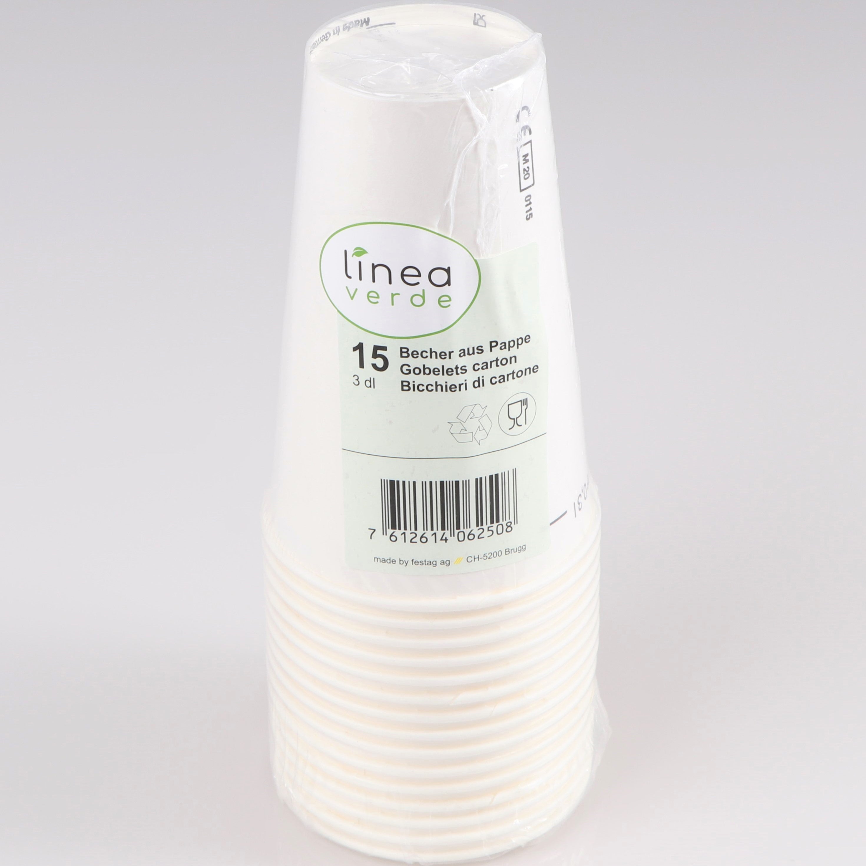 Elco Becher, Papier/Karton – 3 dl, weiss – 15 Stk.