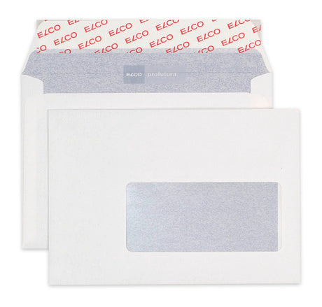 Elco Couvert C6, Fenster rechts, Haftklebung, weiss, 100 g/m² – 500 Stk.