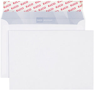 Elco Couvert B6, ohne Fenster, selbstklebend, hochweiss, 100 g/m², mit Innendruck – 500 Stk.