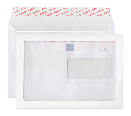 Elco Kuvert C5, mit Fenster, hochweiss, 100 g/m² – Elco – 500 Stk.