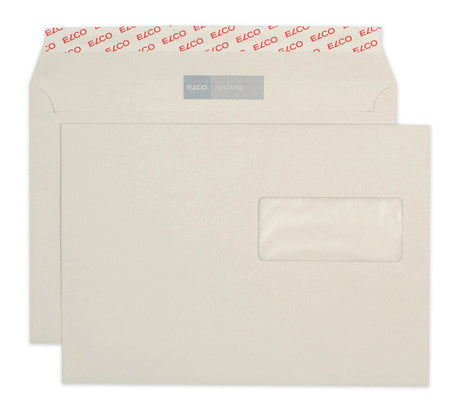 Elco Kuvert C5, mit Fenster, Haftklebung, grau, 100 g/m²