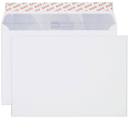 Elco Couvert B5, ohne Fenster, selbstklebend, hochweiss, 100 g/m², mit Innendruck – 500 Stk.