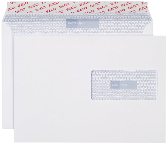 Elco Couvert C5, Fenster rechts, selbstklebend, hochweiss, 100 g/m², mit Innendruck – 500 Stk.