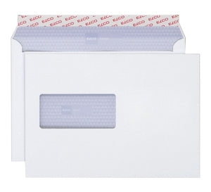 Elco Couvert C5, Fenster links, selbstklebend, hochweiss, 100 g/m², lasertauglich, mit Innendruck – 500 Stk.