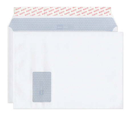 Elco Couvert C4, Fenster links, Haftklebung, hochweiss, 90 g/m², lasertauglich, mit Innendruck – 250 Stk.