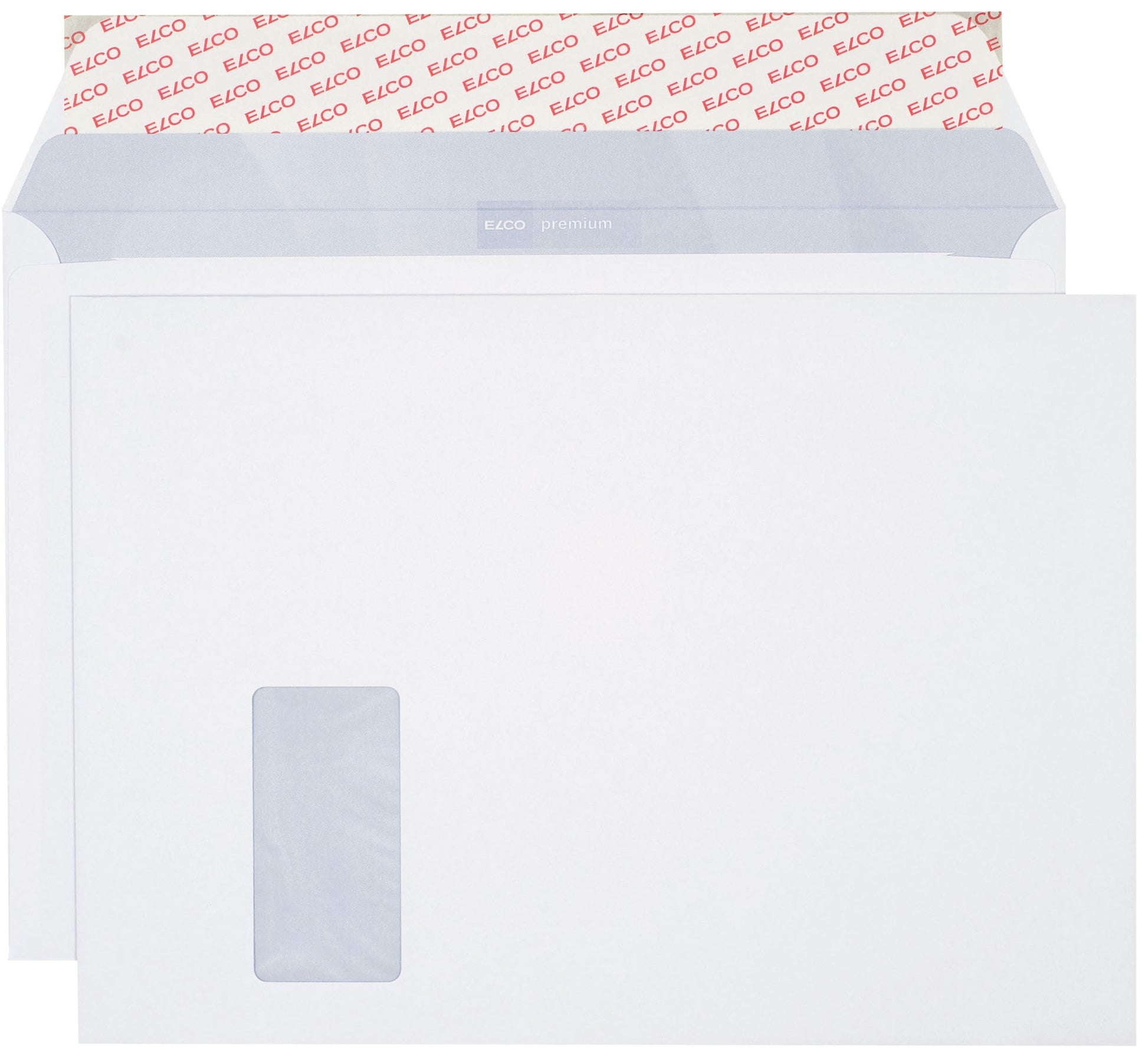 Elco Couvert C4, mit Fenster, Haftklebung, weiss, 120 g/m², Premium Optifix, mit Innendruck