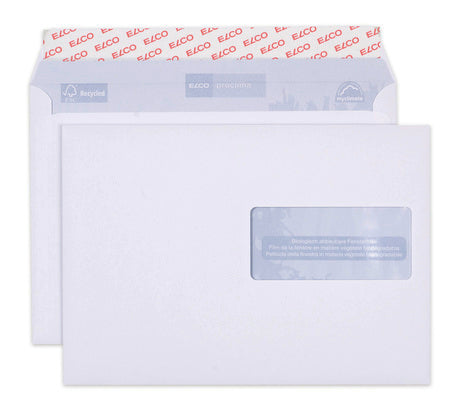 Elco Couvert C5, Fenster rechts, Haftklebung, weiss, 100 g/m², mit Innendruck – 500 Stk.