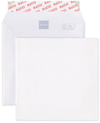 Elco Couvert 145 × 145 mm, ohne Fenster, Haftklebung, hochweiss, 120 g/m² – 500 Stk.
