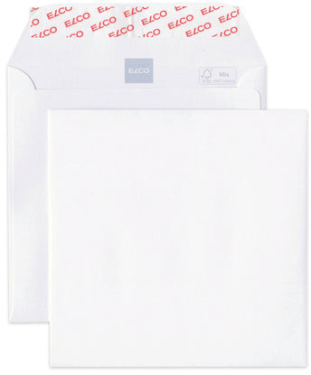 Elco Couvert 155 × 155 mm, ohne Fenster, selbstklebend, hochweiss, 120 g/m², mit Innendruck – 500 Stk.
