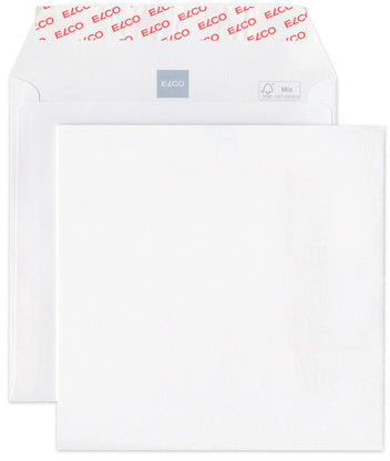 Elco Couvert 175 × 175 mm, ohne Fenster, Haftklebung, hochweiss, 120 g/m² – 500 Stk.