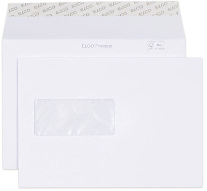 Elco Couvert C5, Fenster links, Haftklebung, weiss, 120 g/m² – 250 Stk.
