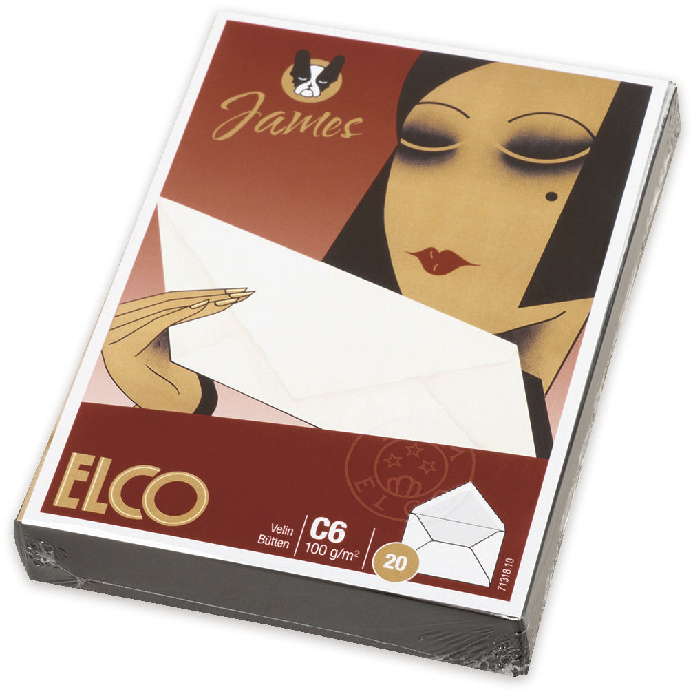Elco Couvert C6, ohne Fenster, gummiert, weiss, 100 g/m² – 20 Stk.
