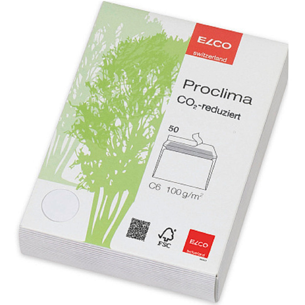 Elco Couvert C6, ohne Fenster, selbstklebend, weiss, 100 g/m², mit Innendruck – 50 Stk.