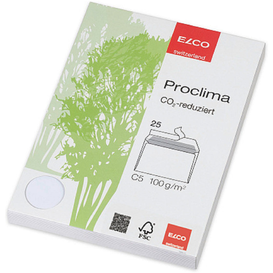 Elco Couvert C5, ohne Fenster, selbstklebend, weiss, 100 g/m², mit Innendruck – 25 Stk.