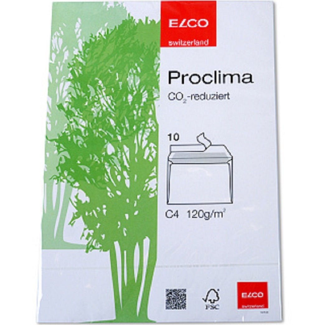 Elco Couvert C4, ohne Fenster, selbstklebend, weiss, 120 g/m², mit Innendruck – 10 Stk.