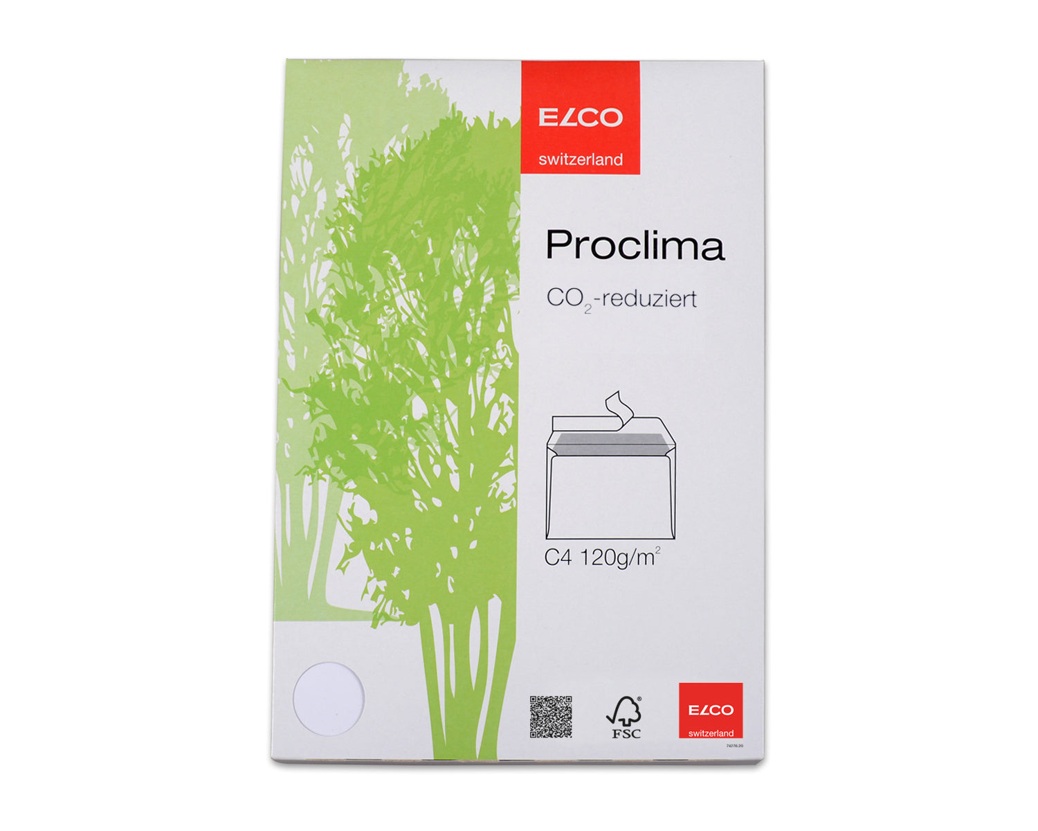 Elco Couvert C4, ohne Fenster, selbstklebend, weiss, 120 g/m², Recyclingpapier – Pack à 20 Stk.
