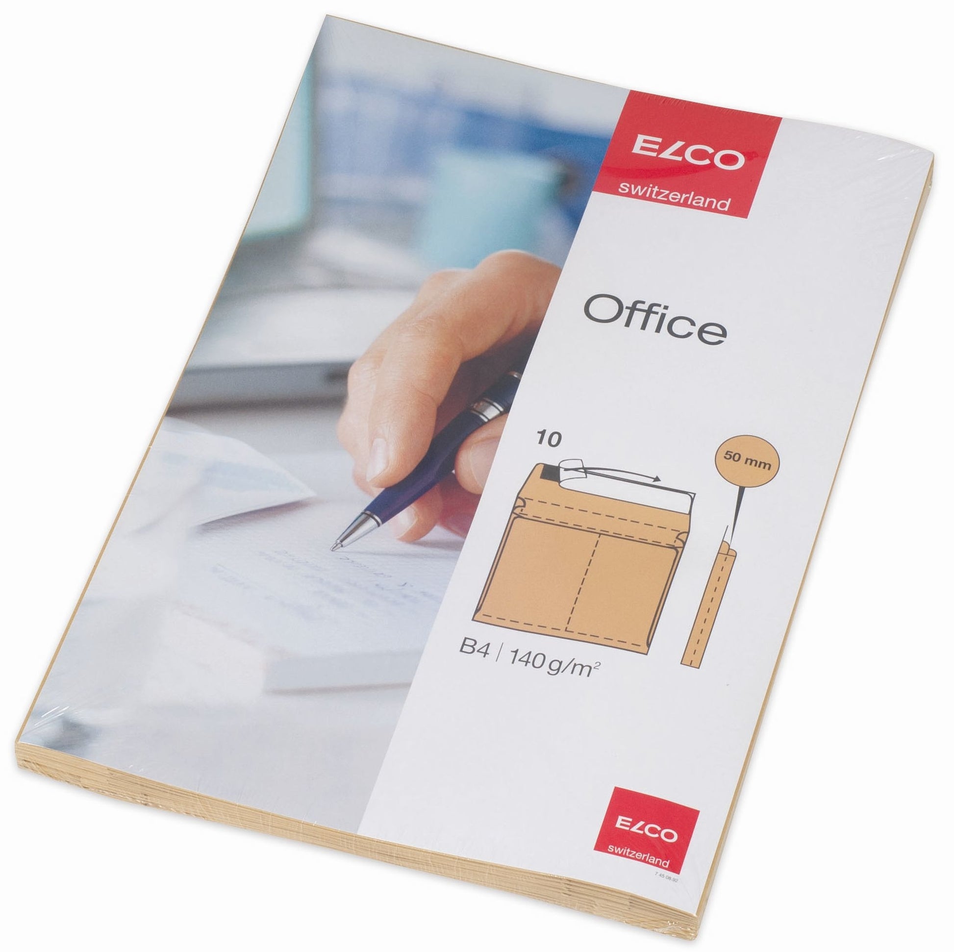 Elco Couvert B4, ohne Fenster, selbstklebend, braun, 140 g/m² – 10 Stk.